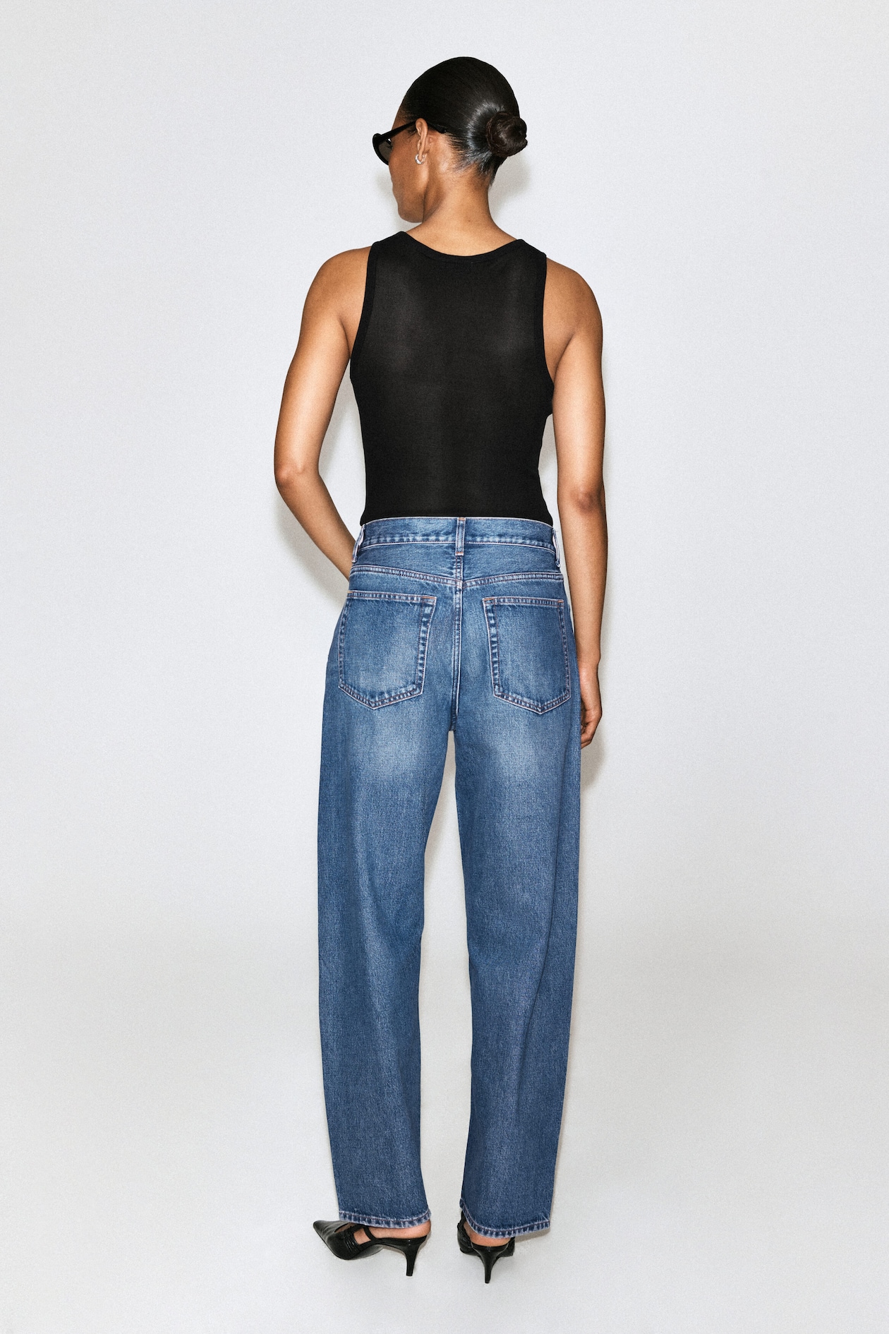 BAY BARREL-LEG JEANS — BLUE