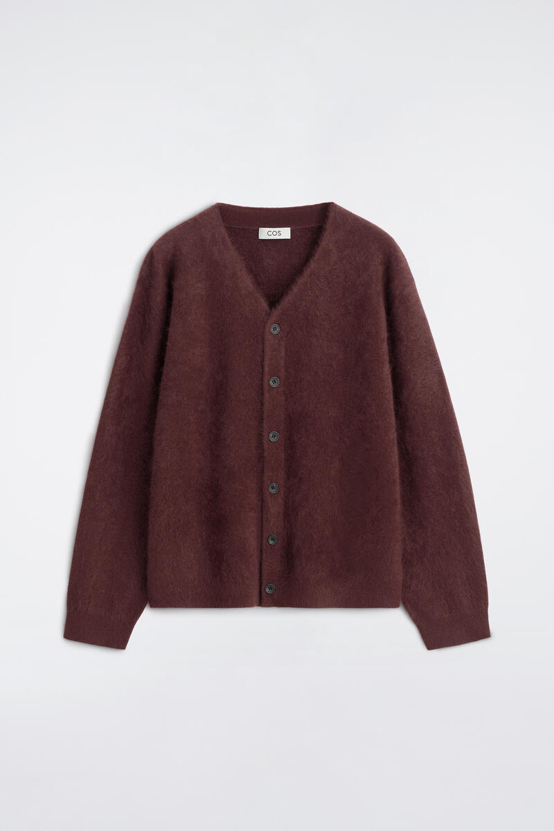 brushed Pure Cashmere V-Neck Cardigan