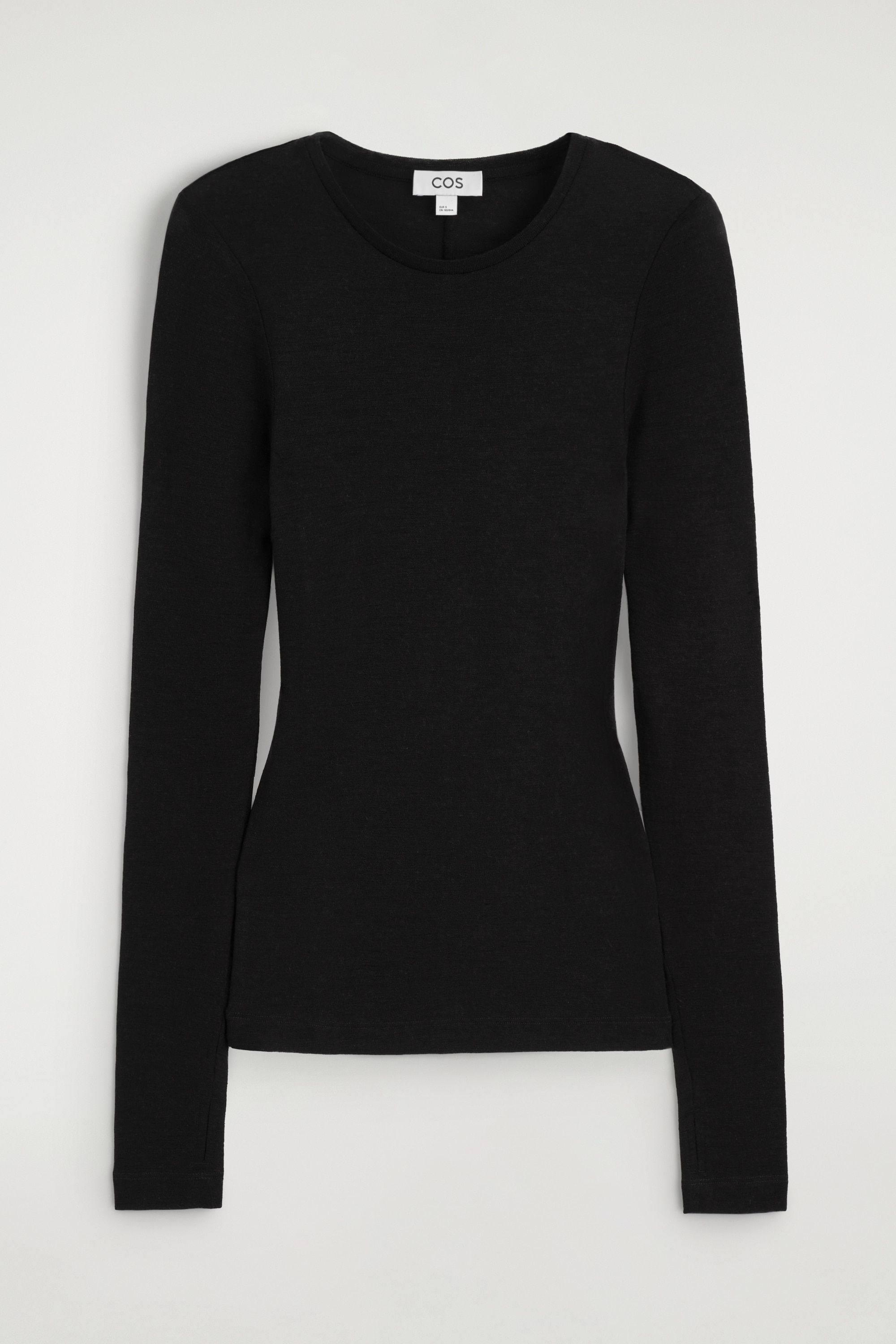TOP SLIM DIN LÂNĂ MERINO - NEGRU