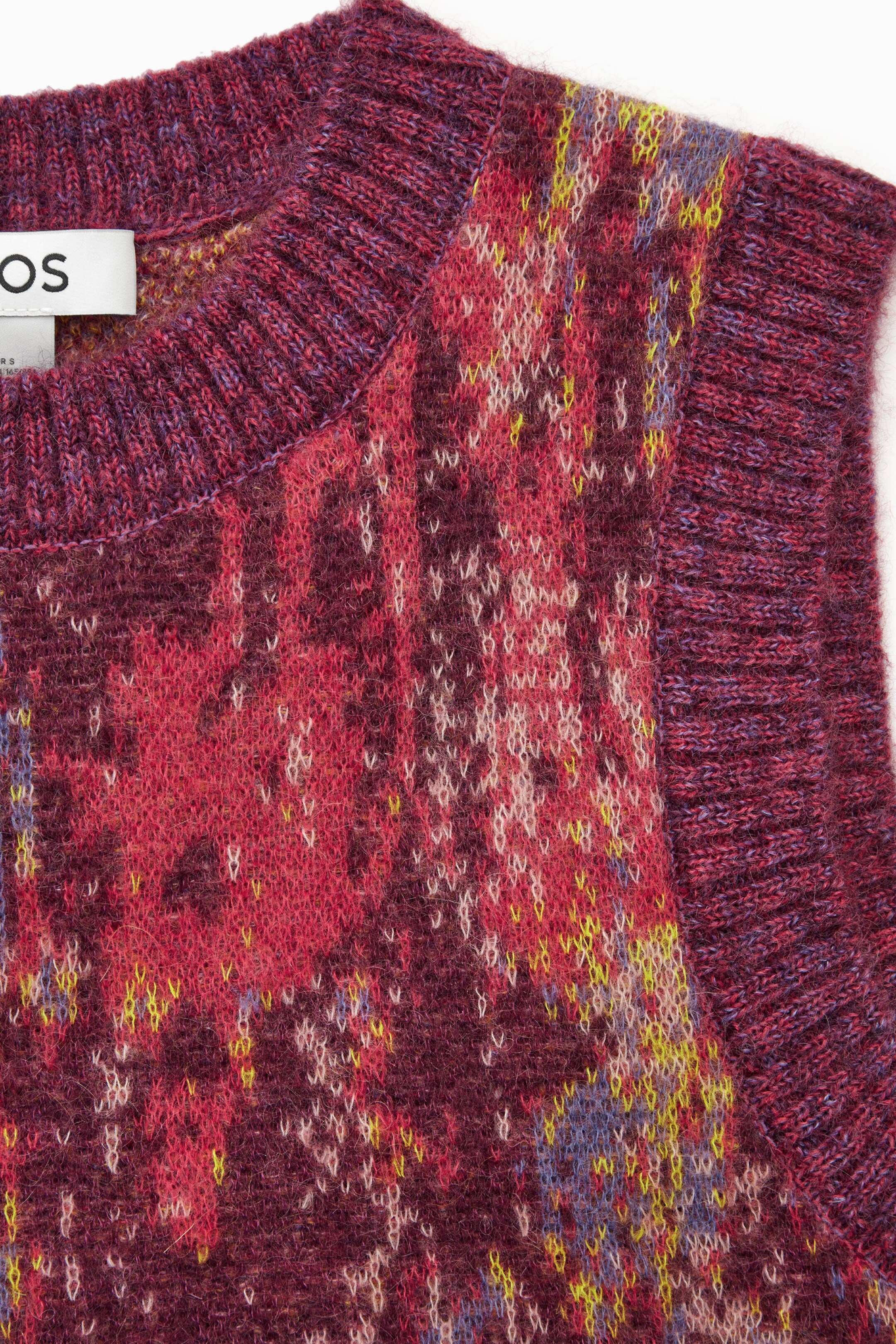Grotere afbeelding bekijken: PRINTED JACQUARD-KNIT MOHAIR VEST - BURGUNDY - DAMES | H&M NL 2