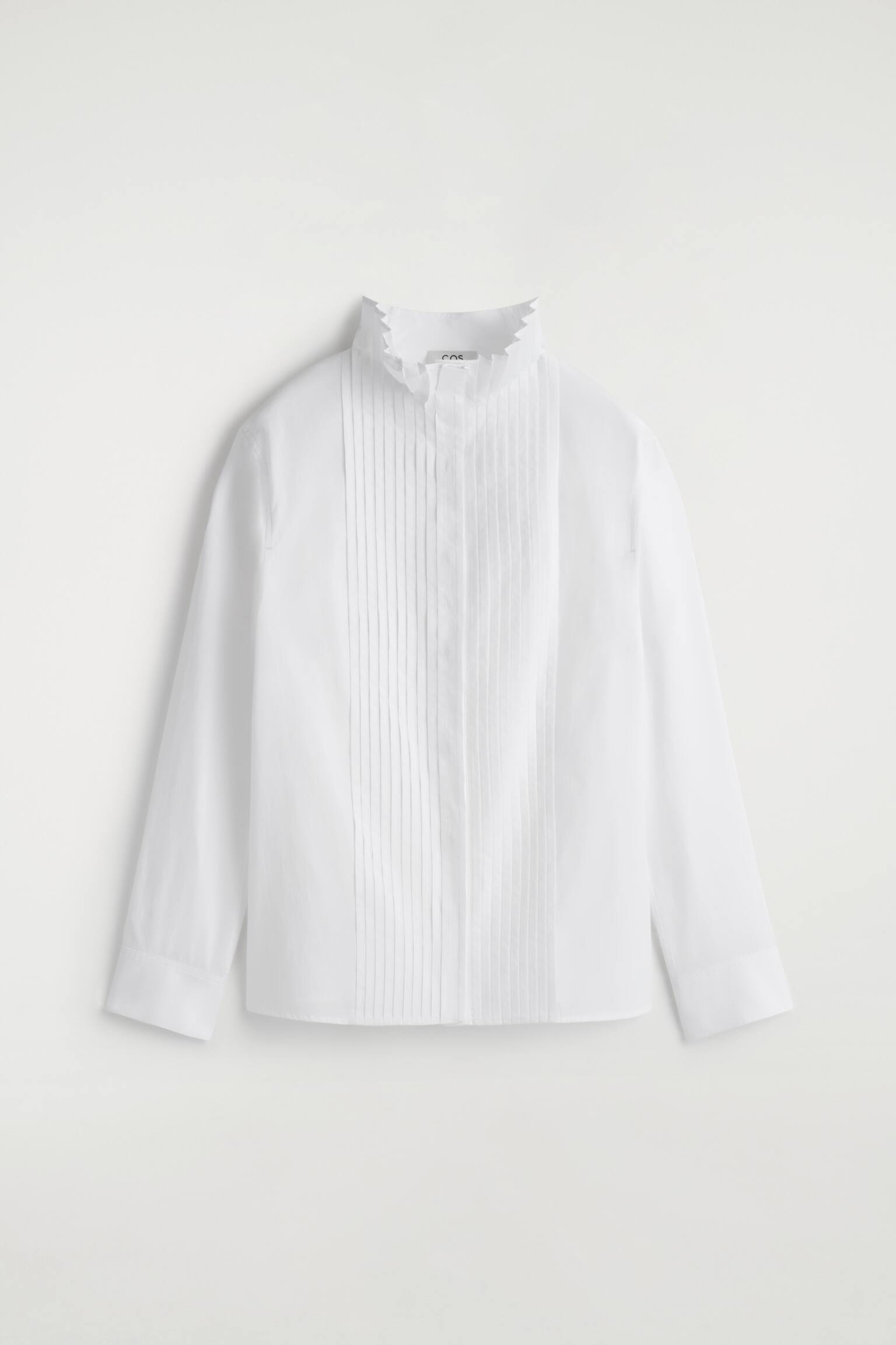 BLUSA IN COTONE CON PIEGHE - BIANCO/MARRONE - 2
