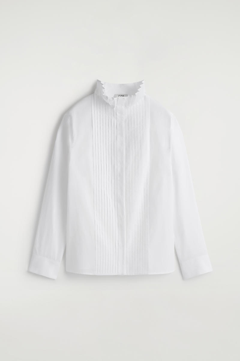 Pintucked Cotton Blouse