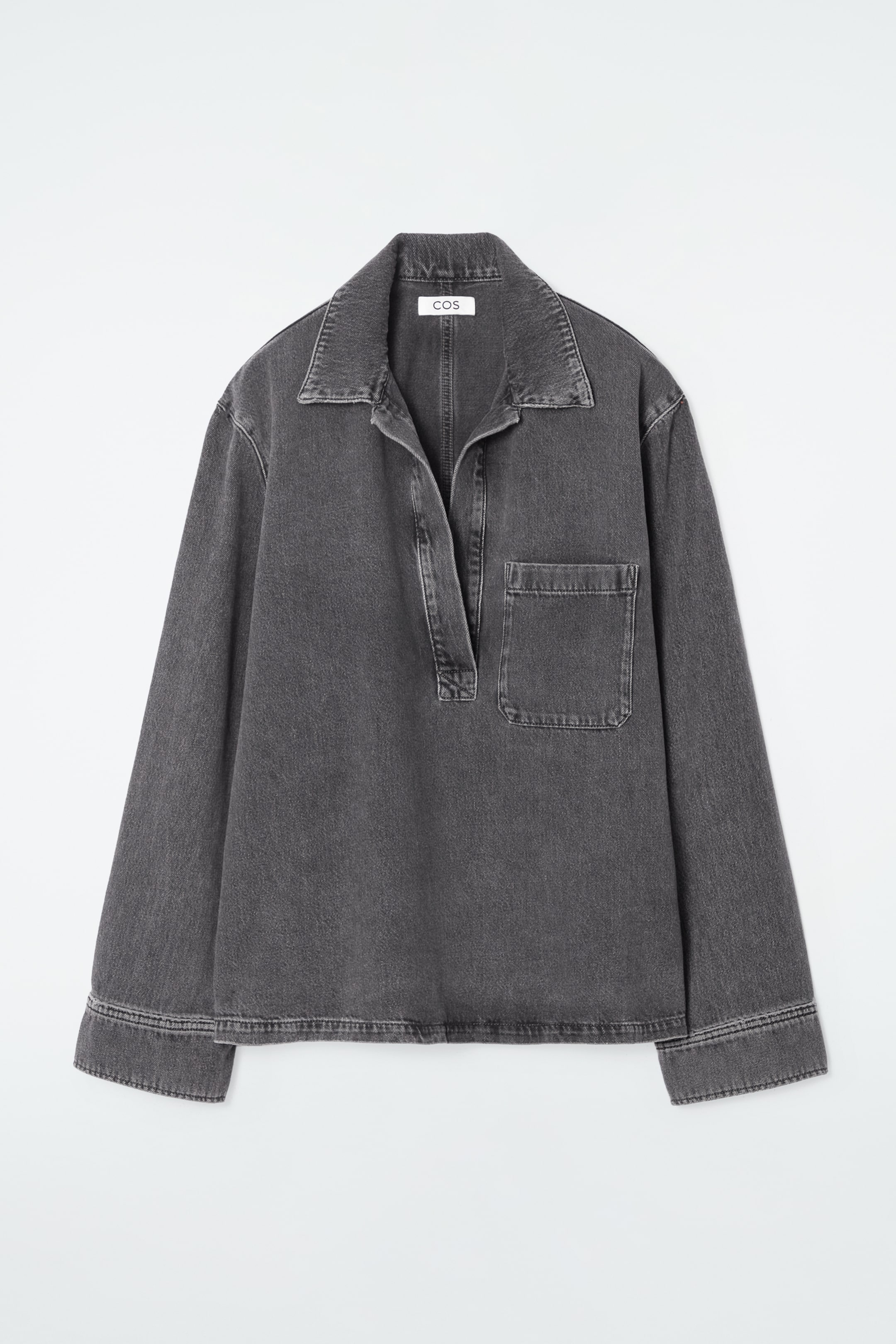 Ingrandisci l'immagine: OPEN-COLLAR DENIM SHIRT - WASHED BLACK - DONNA | H&M CH 1