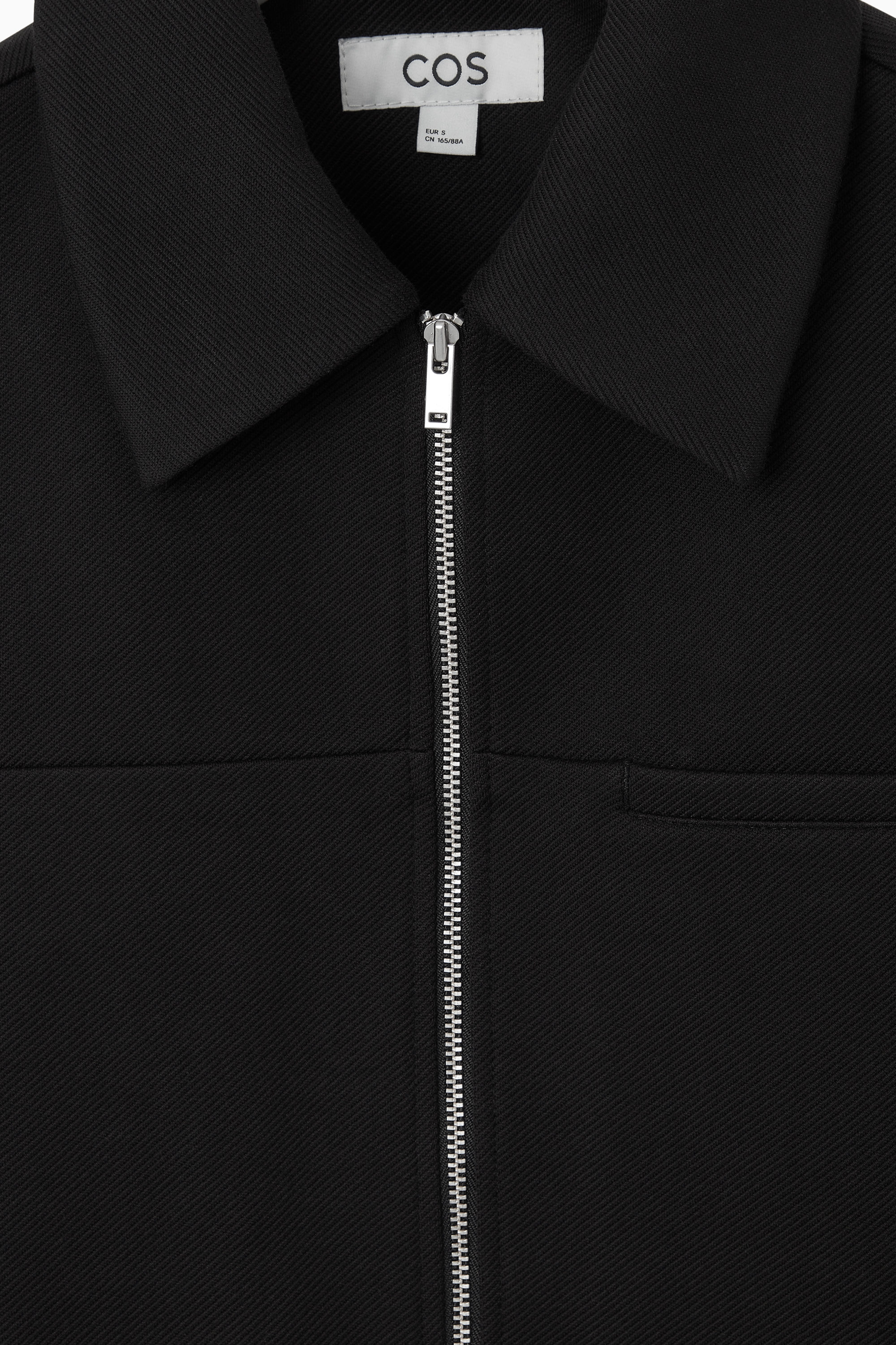 CROPPED TWILL ZIP-UP JACKET - BLACK | COS