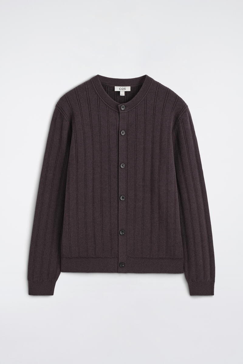 Ribbed Wool-Cotton Cardigan