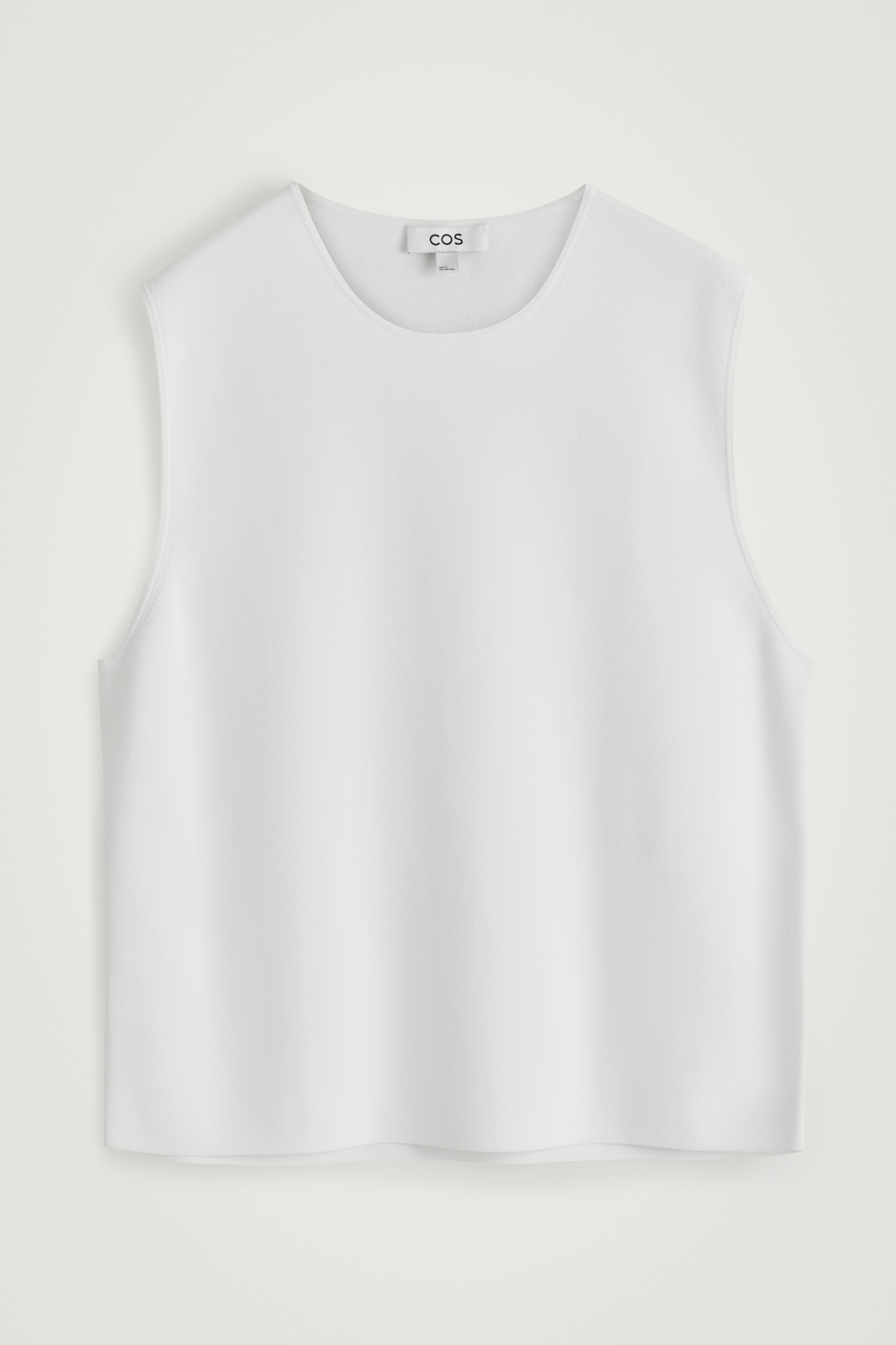 KNITTED SPORTS TANK TOP - WHITE/NAVY