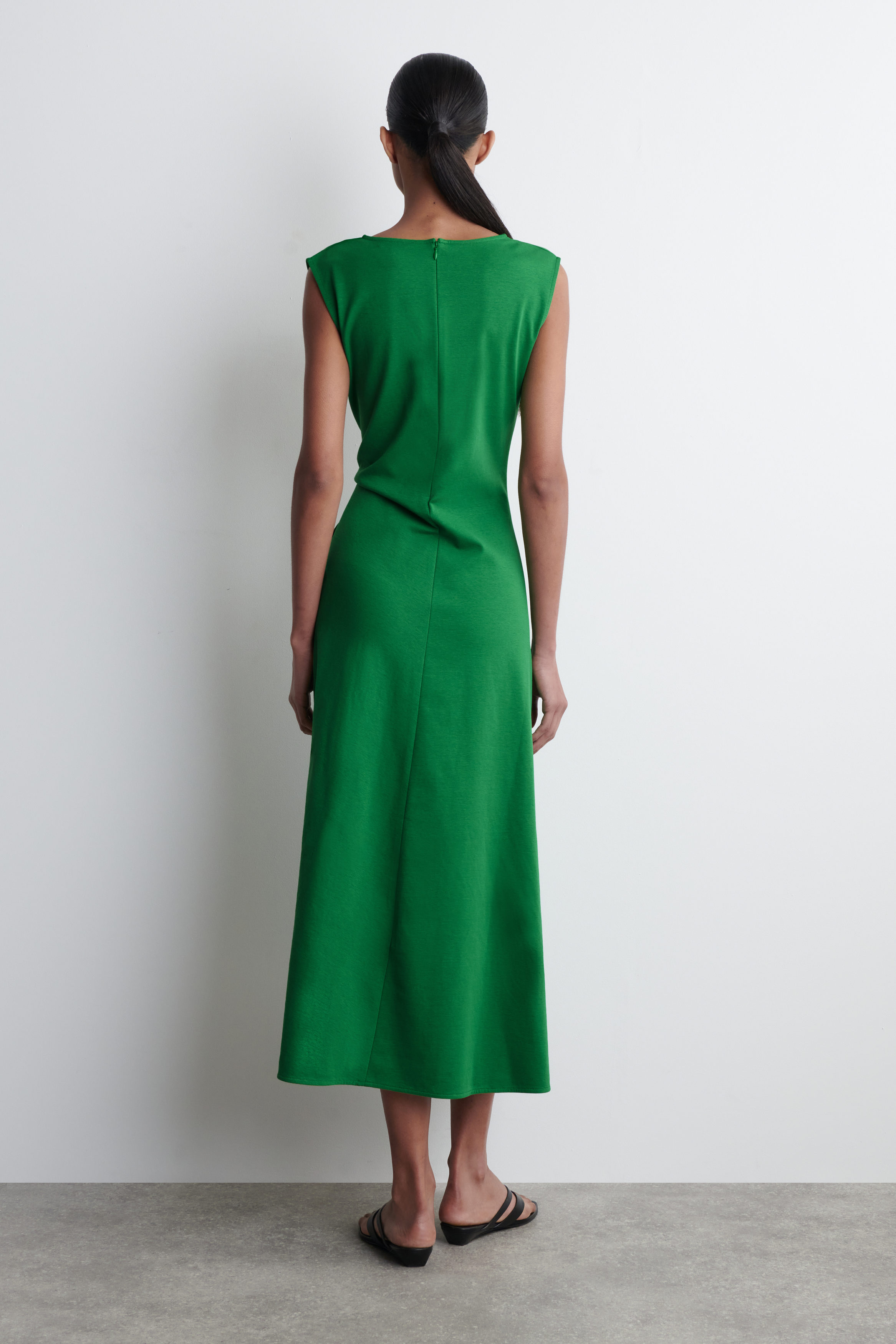 TWIST-DETAIL MIDI DRESS - GREEN | COS