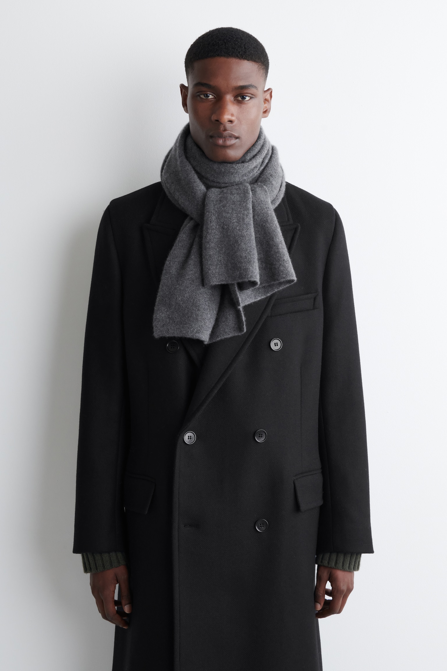 ÉCHARPE EN CACHEMIRE - GRIS FONCÉ/VERT OLIVE/NOIR - 6
