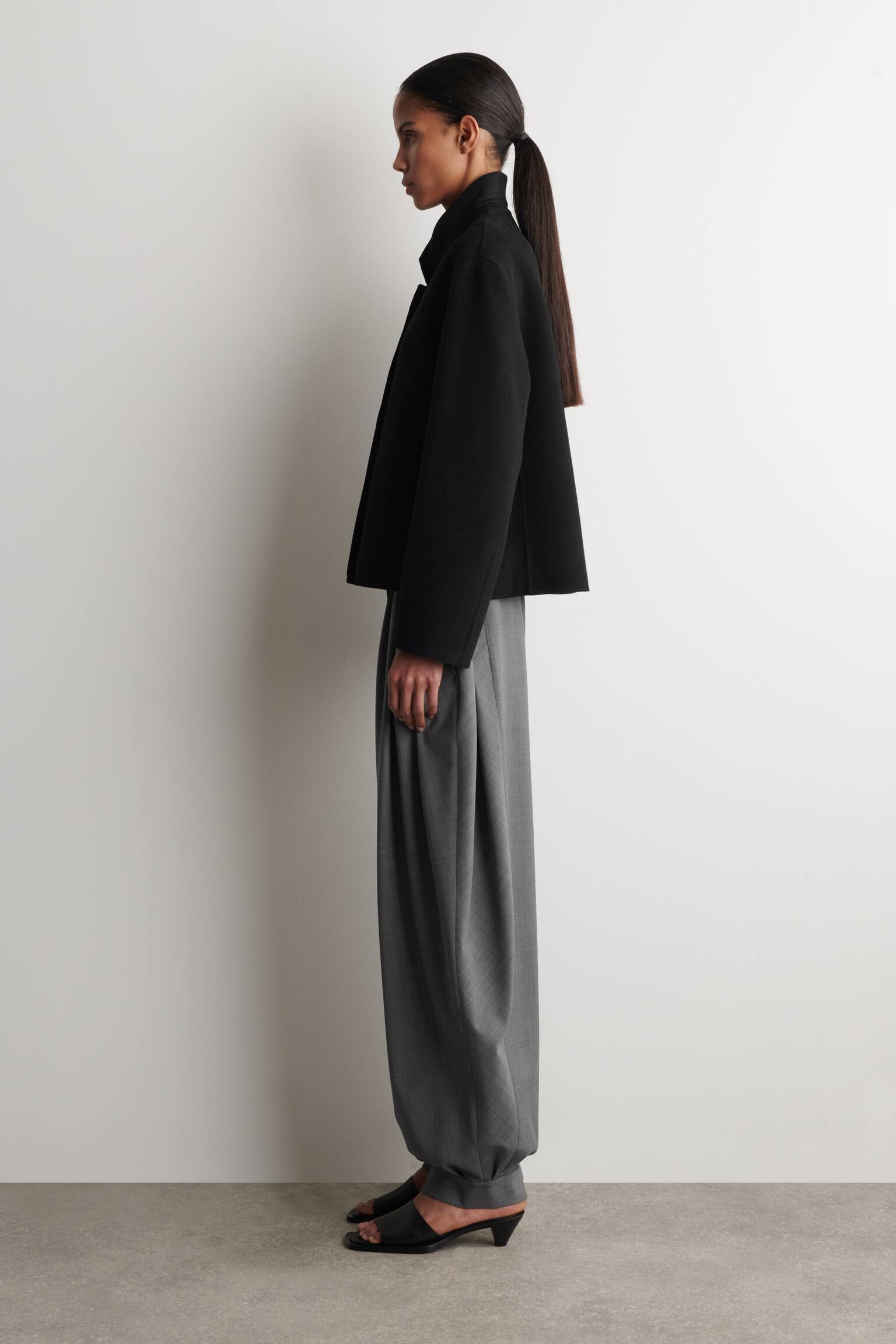 GIACCA STRUTTURATA IN LANA DOPPIATA - NERO - 9