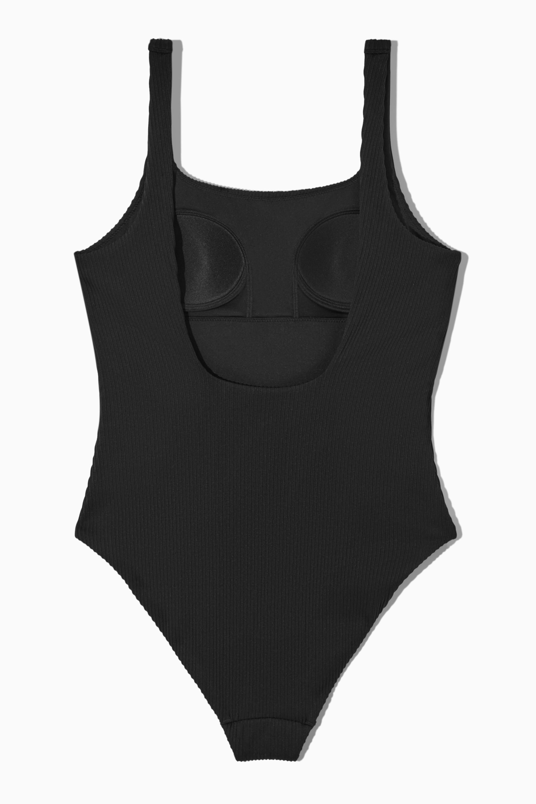 SQUARE-NECK RIBBED PADDED SWIMSUIT