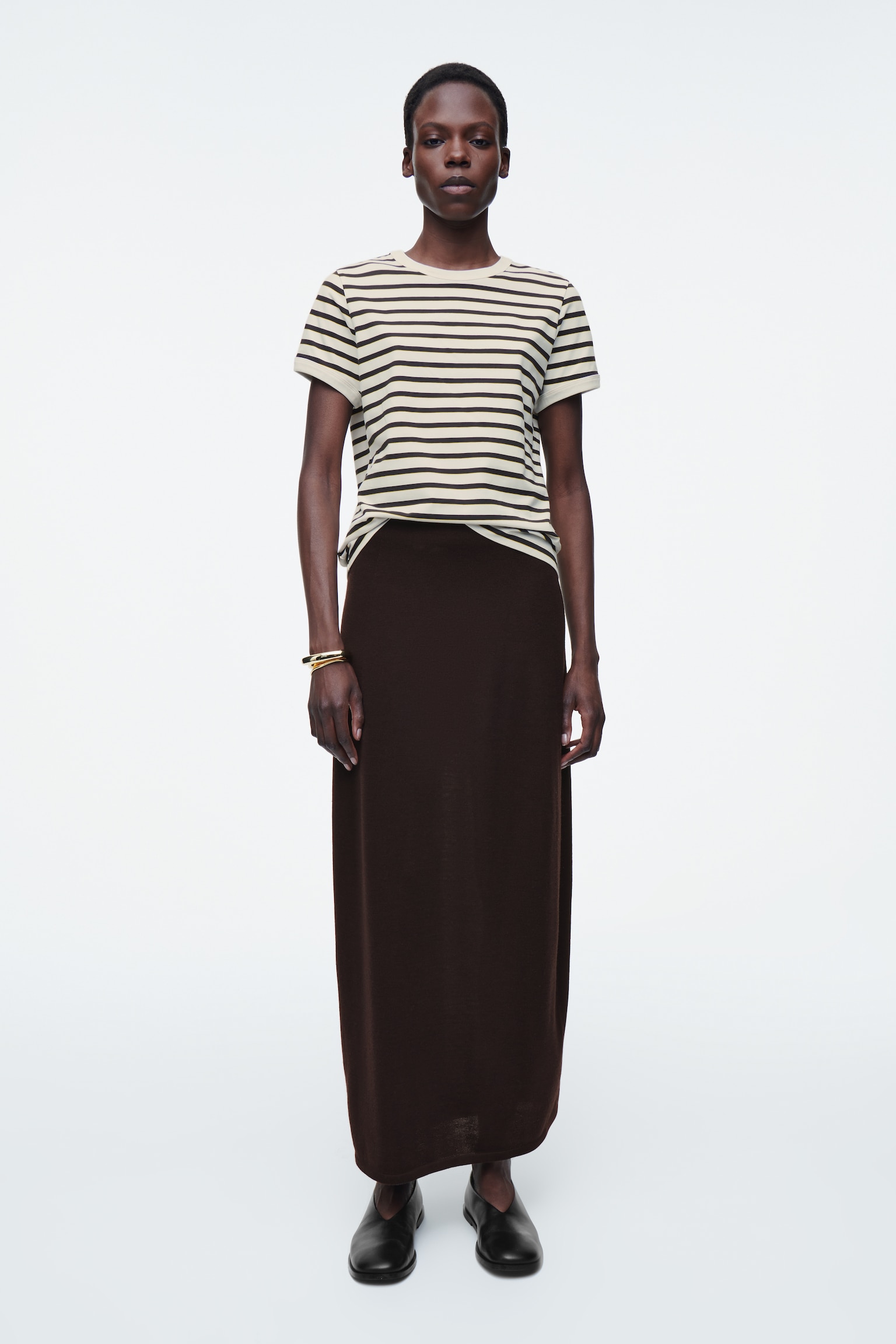SHRUNKEN RINGER T-SHIRT - WHITE / STRIPED/NAVY / WHITE - 3