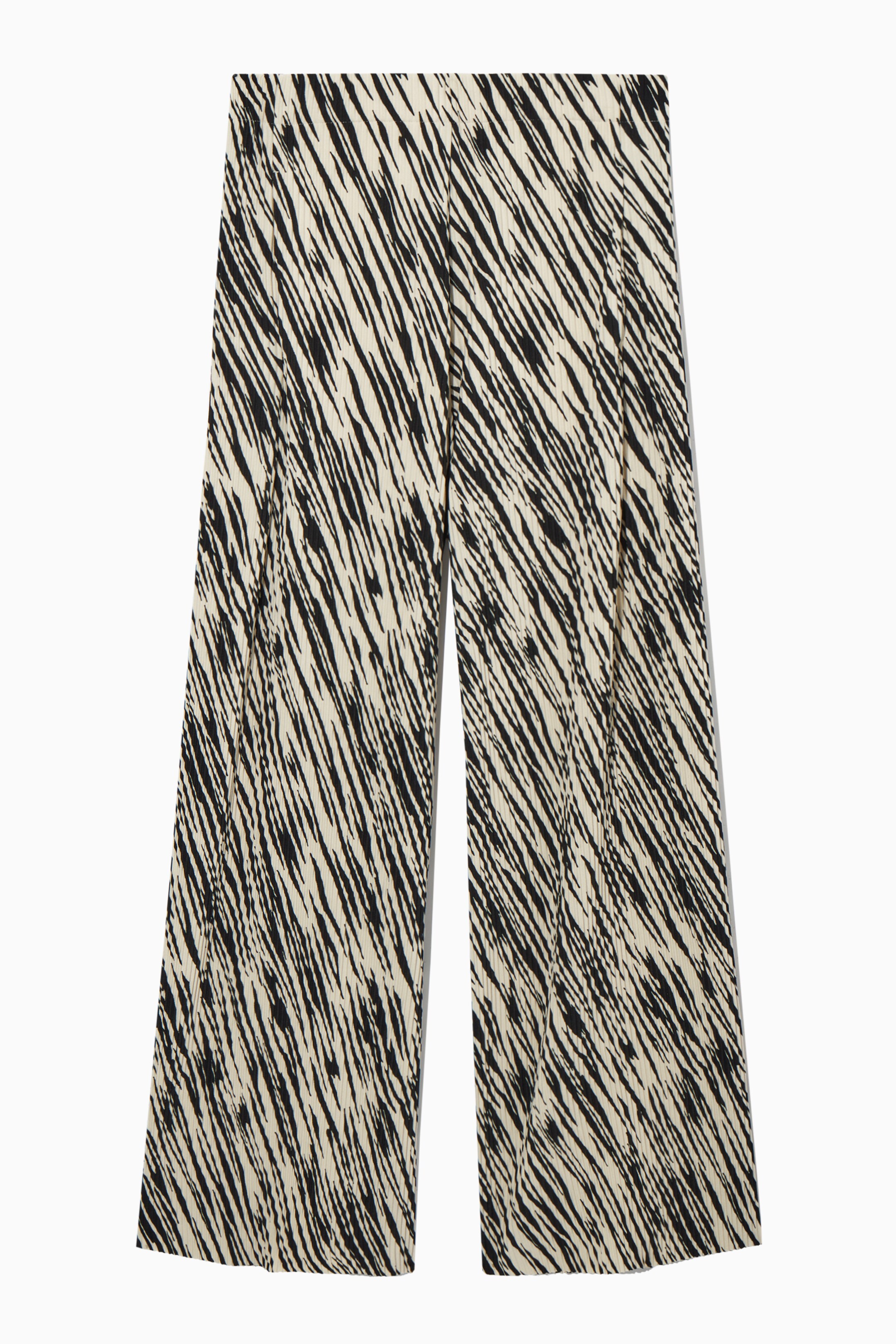 Grösseres Bild ansehen: HOSE MIT WEITEM BEIN UND BÜGELFALTEN - BEIGE/ZEBRA-MUSTER - DAMEN | H&M CH 1