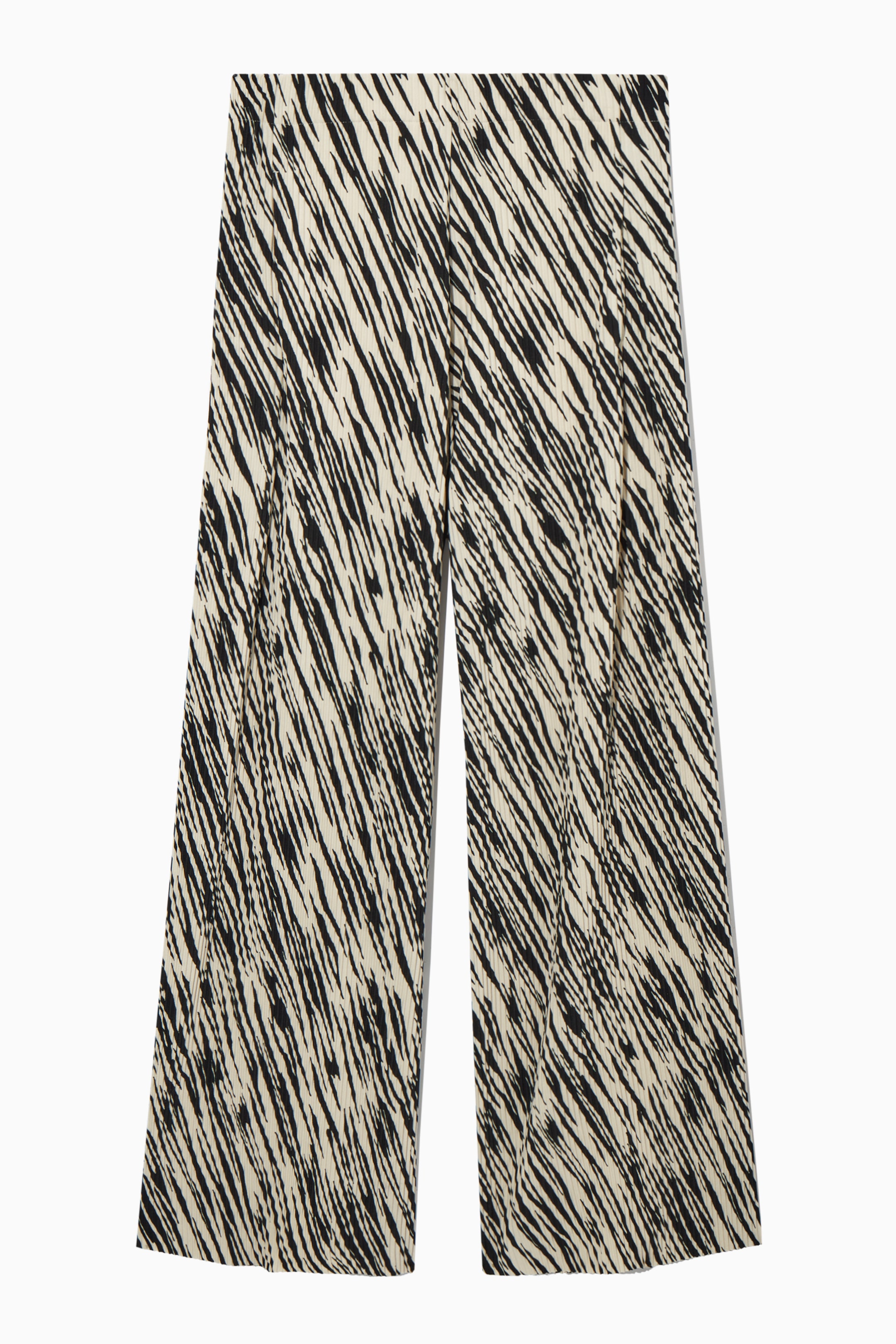 View larger image: PLEATED WIDE-LEG TROUSERS - BEIGE / ZEBRA - Ladies | H&M GB 1