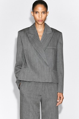 TAILORED WOOL STRAIGHT-LEG PANTS — HEATHER 3