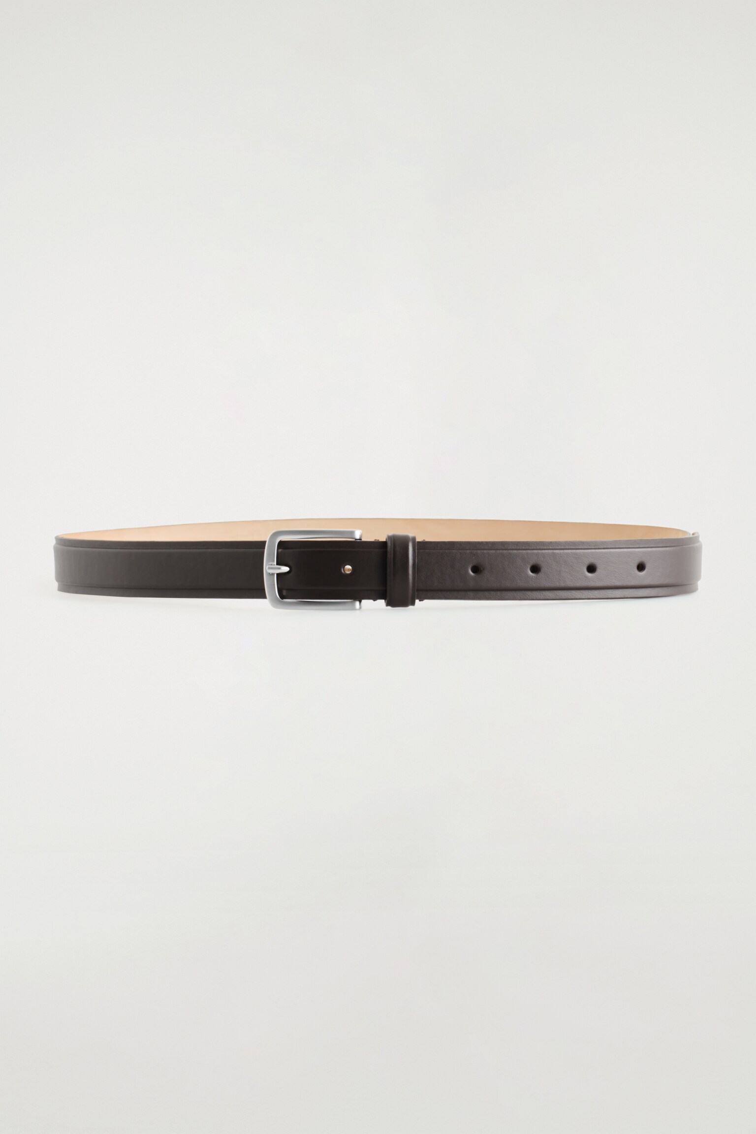 CEINTURE EN CUIR EMBOSSÉ - BRUN FONCÉ/NOIR - 2