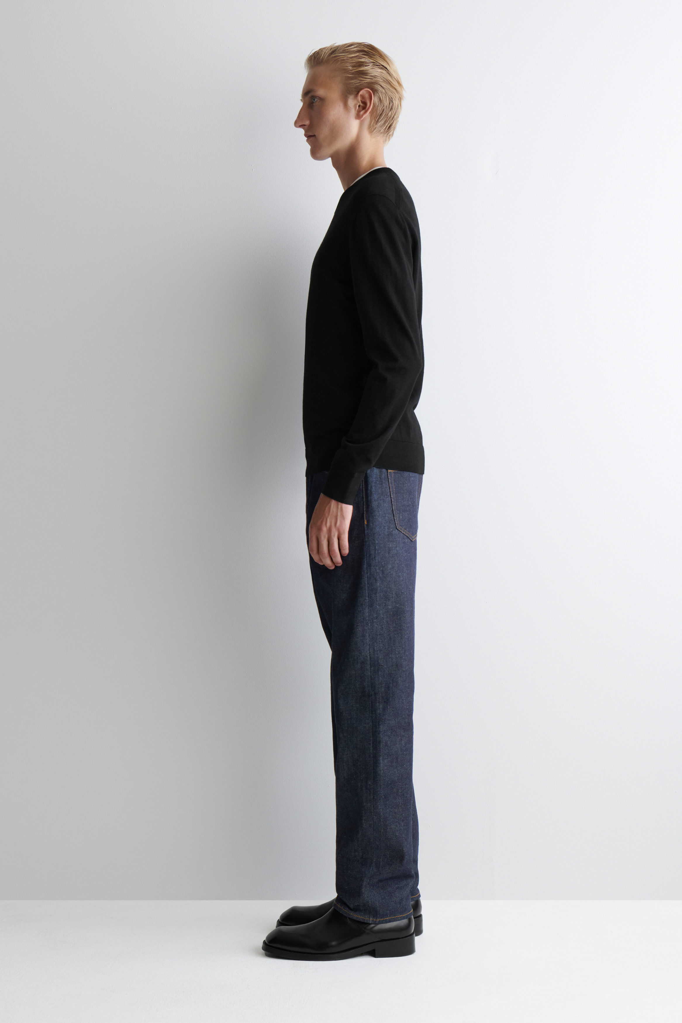 トップス ENNOY MERINO WOOL SWEATER (BLACK) L Oversized Merino Wool Crew - Deep Black – Colorful Standard