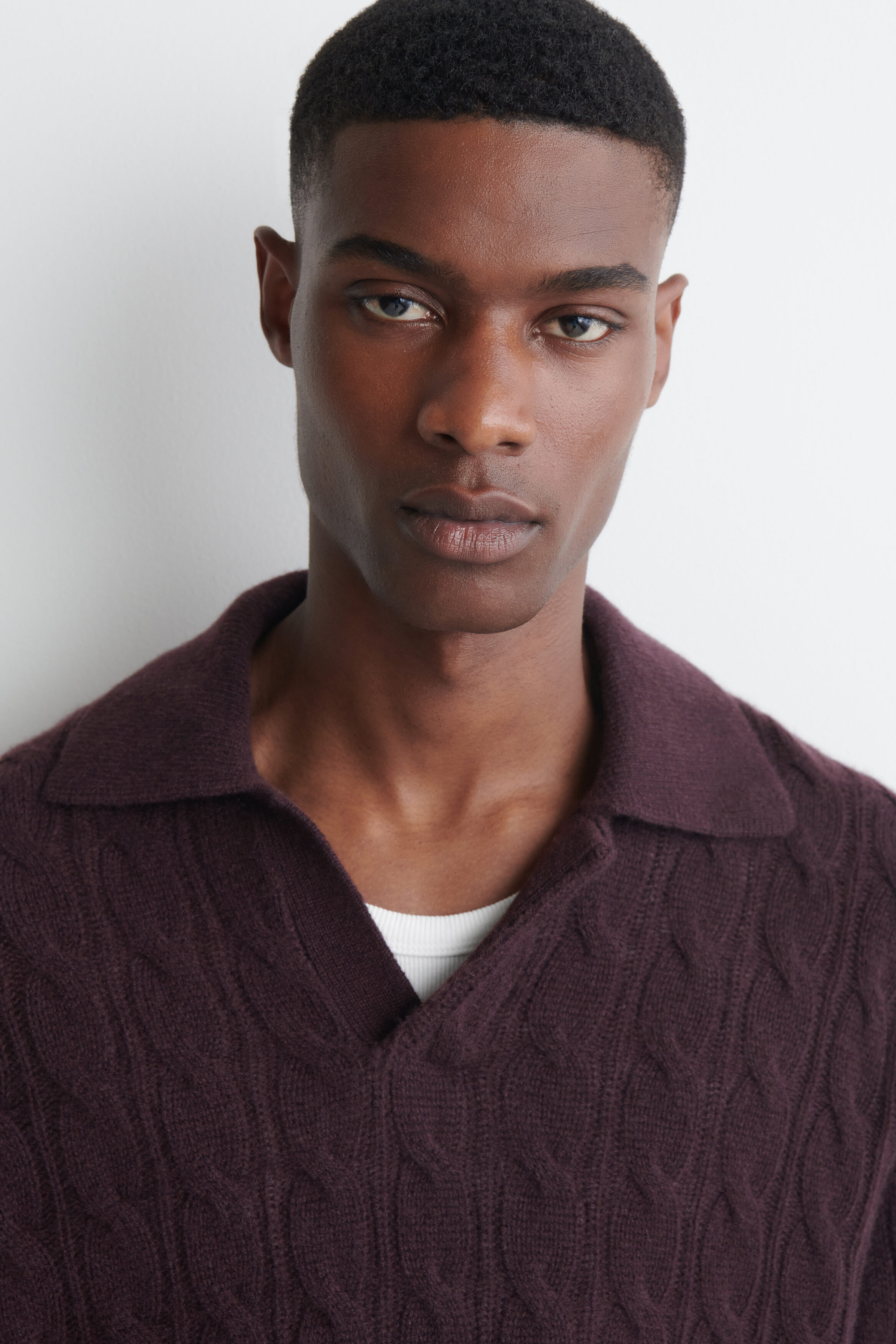 CABLE-KNIT CASHMERE POLO SWEATER - thumbnail 5