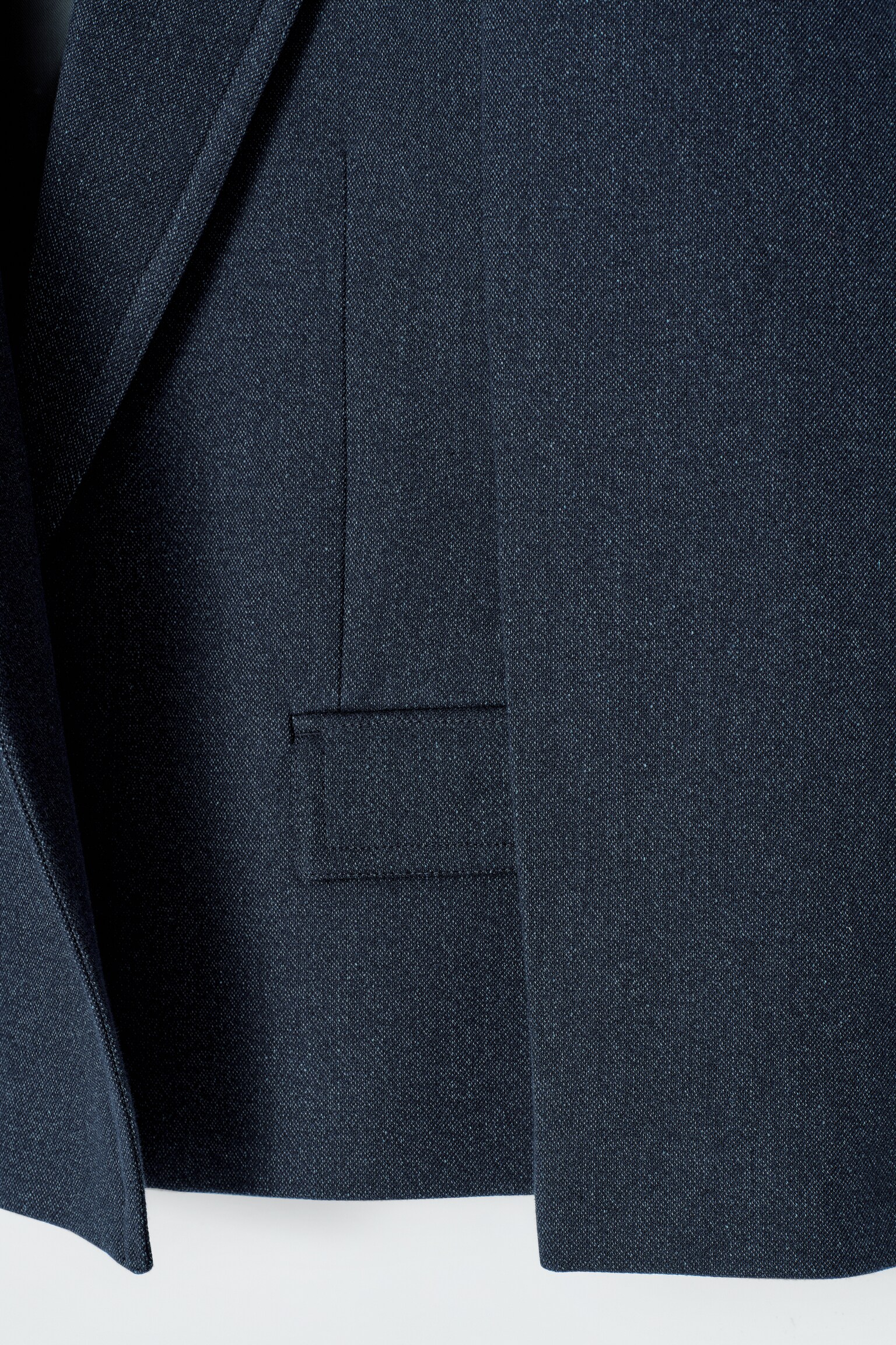 OVERSIZED EXAGGERATED-SHOULDER DENIM-LOOK BLAZER - DARK BLUE - 4