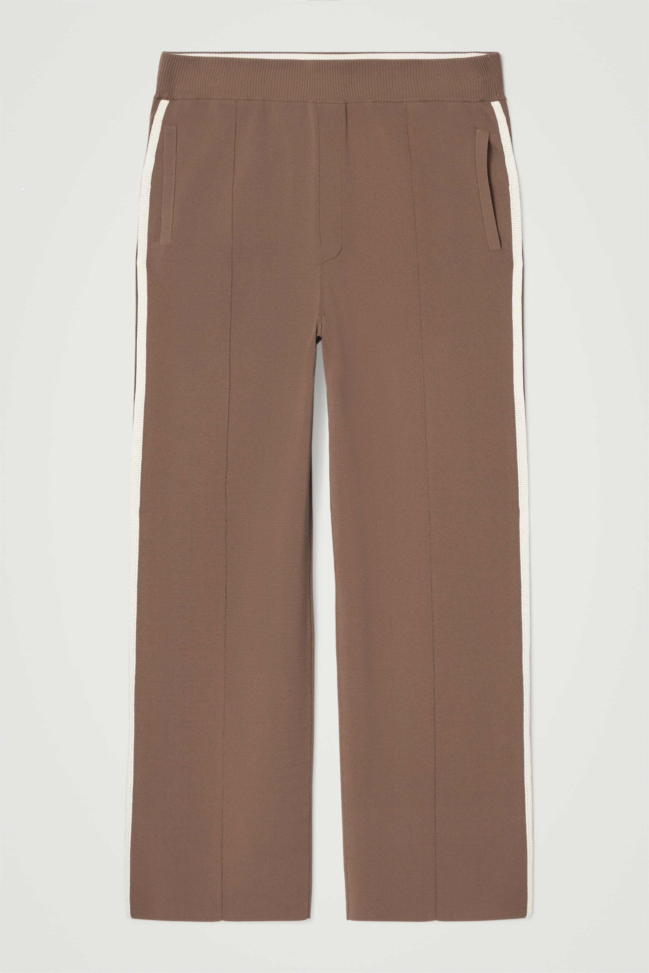 Ingrandisci l'immagine: CONTRAST-STRIPE KNITTED STRAIGHT-LEG JOGGERS - BROWN / IVORY - UOMO | H&M CH 1