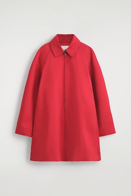 SCULPTURAL COTTON SWING COAT — RED 8