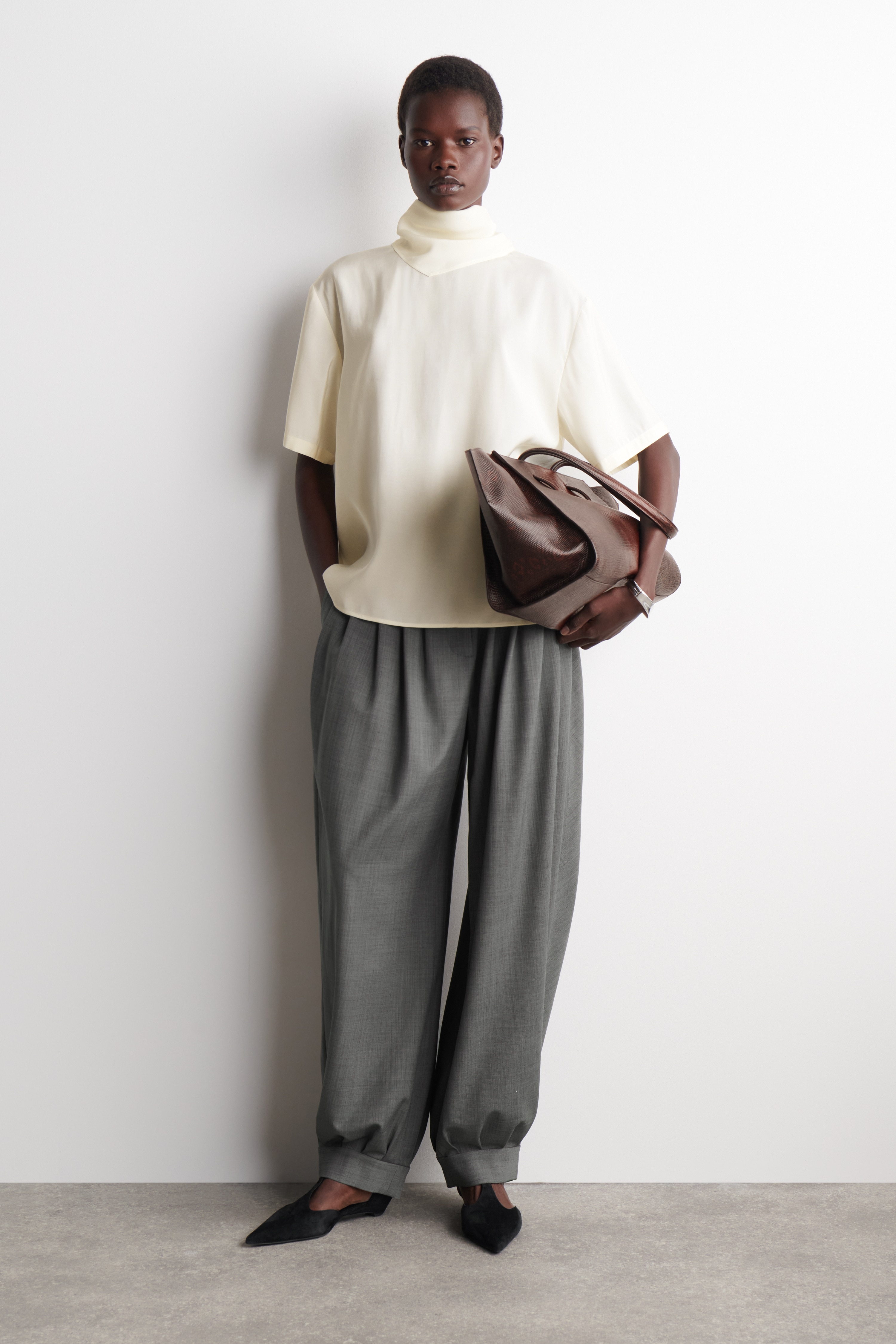 DRAPED SCARF-DETAIL TOP