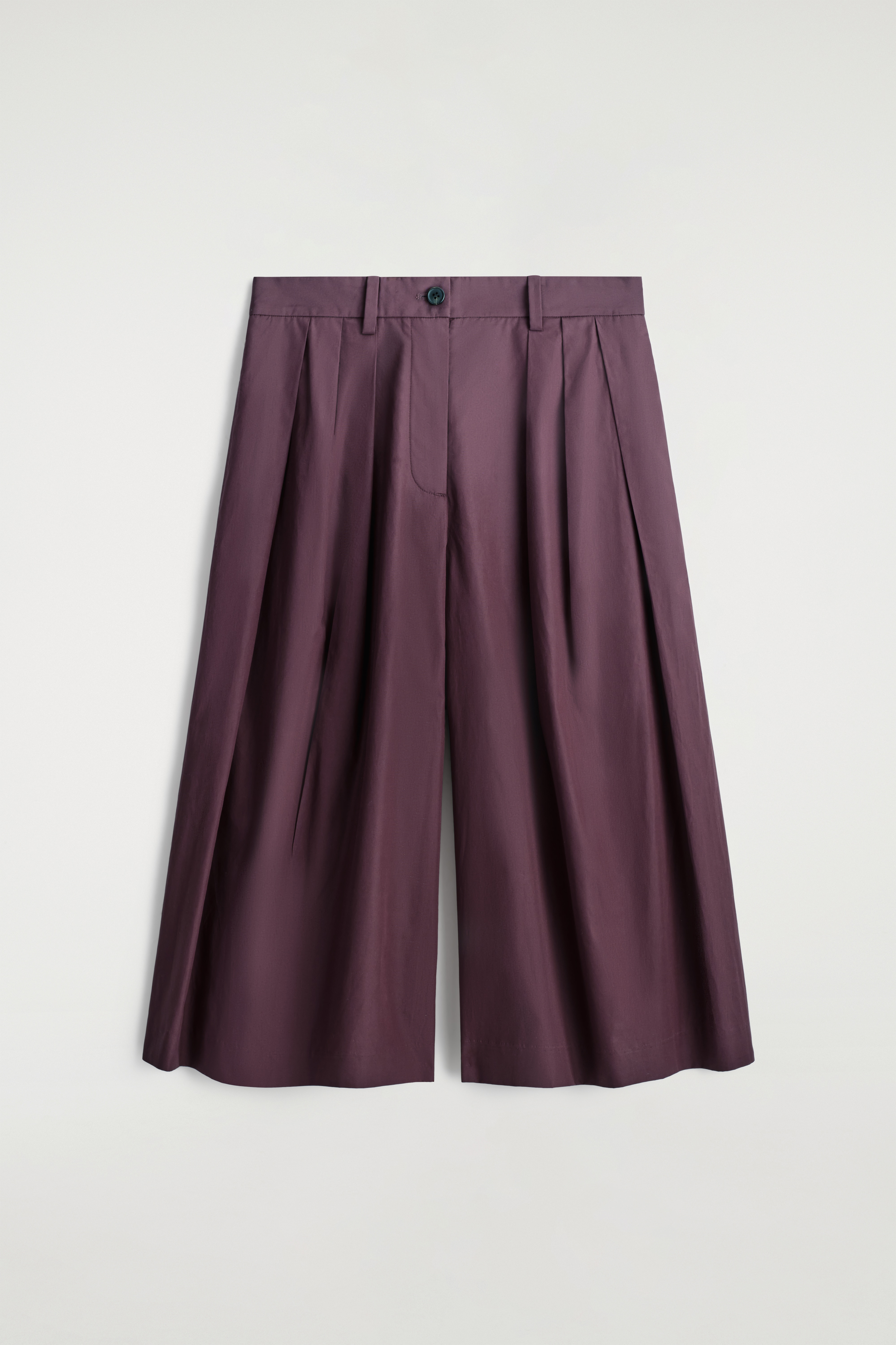 PANTALONI CULOTTE IN COTONE CON PINCES - BORDEAUX/NERO