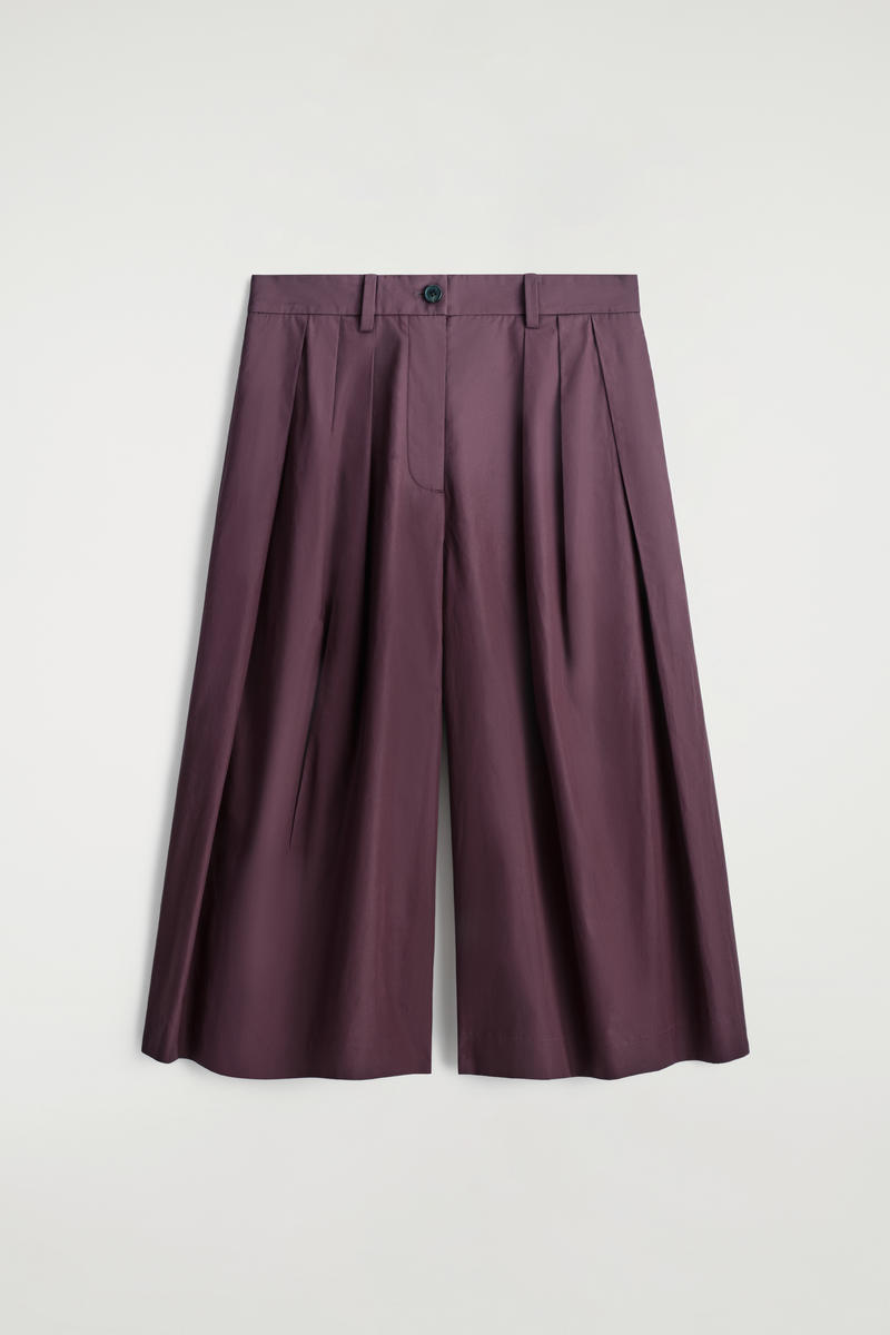 Pleated Cotton Culottes