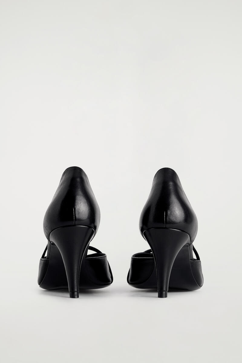 Strap-Detail Leather Pumps