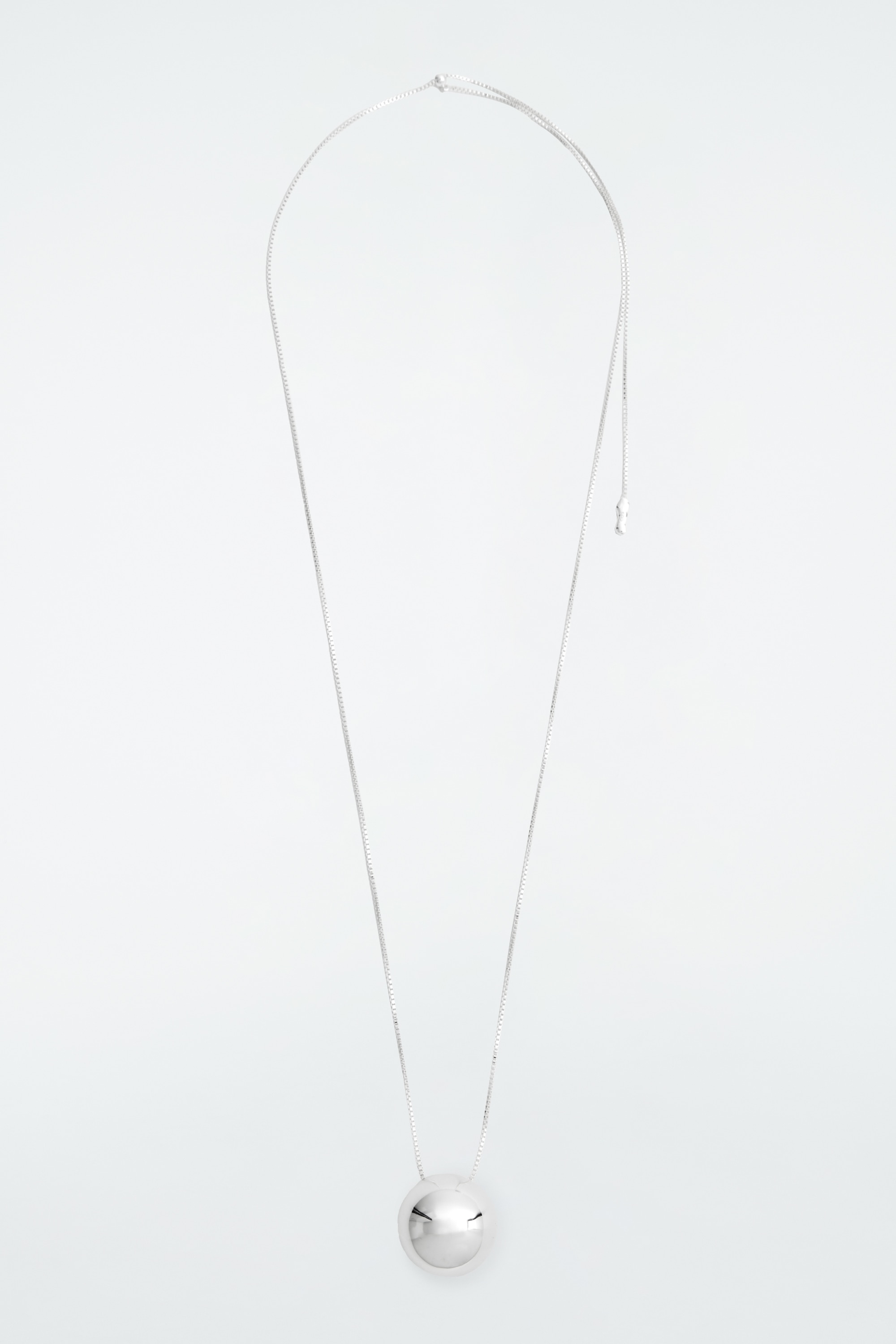 SPHERICAL PENDANT CHAIN NECKLACE - SILVER