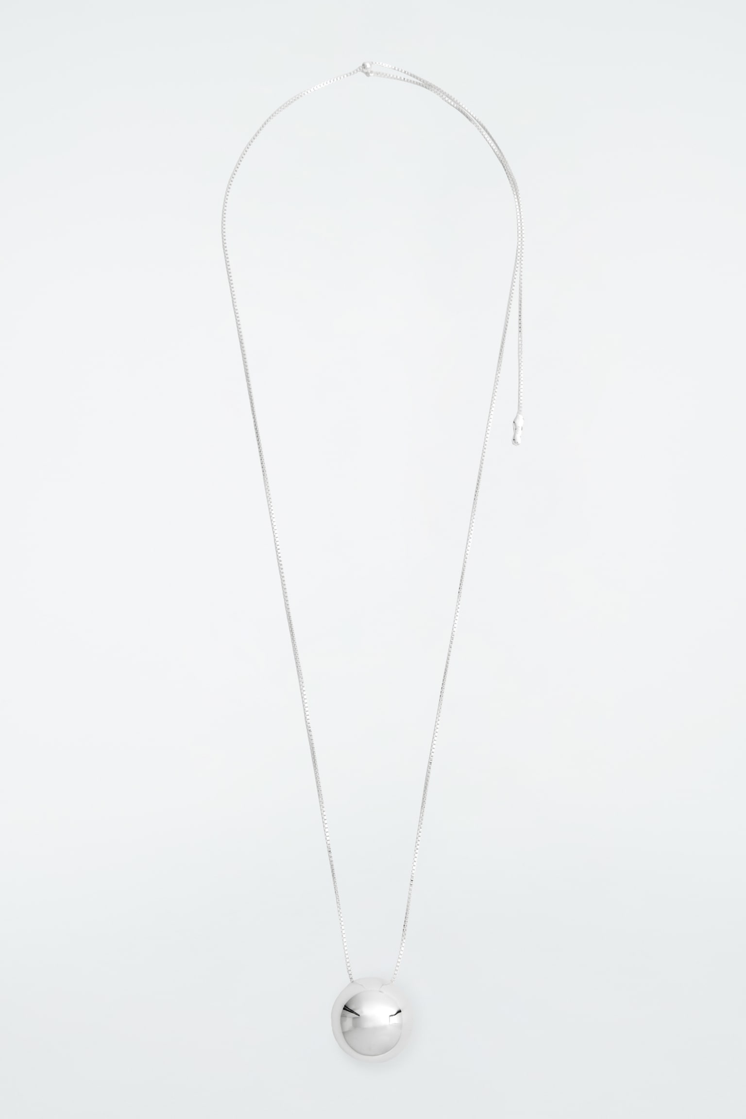 COLLAR DE CADENA COLGANTE ESFÉRICO - PLATEADO - 2