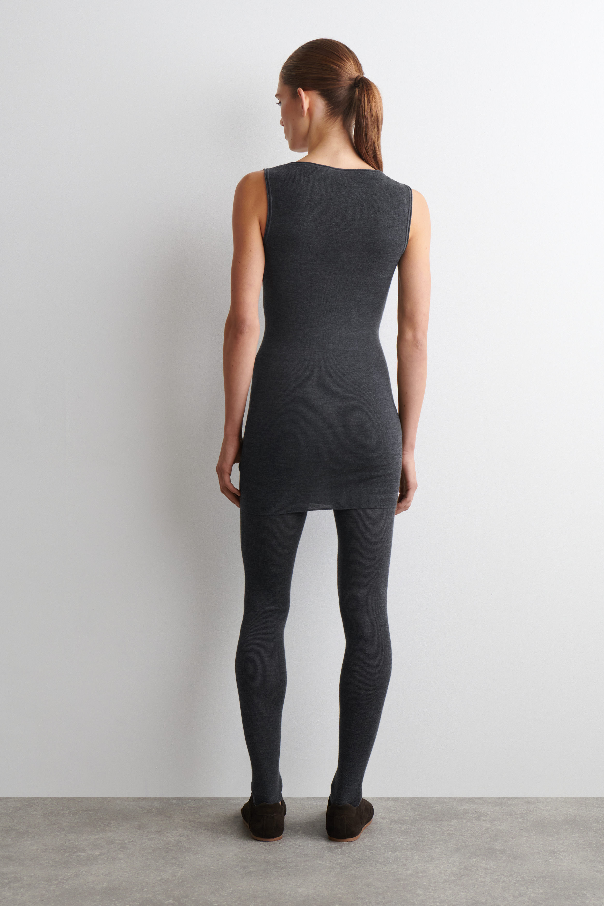 grey dress with black leggings Sarah Grey Mini Dress FOGSTORES