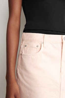 DENIM MINI SKIRT — LIGHT PINK 5