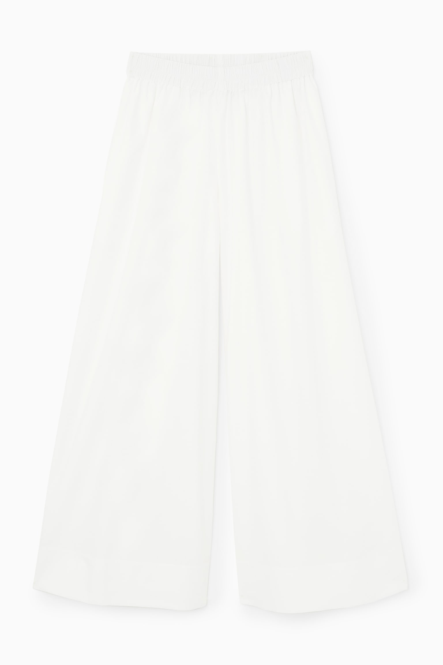GATHERED WIDE-LEG TROUSERS​ - WHITE