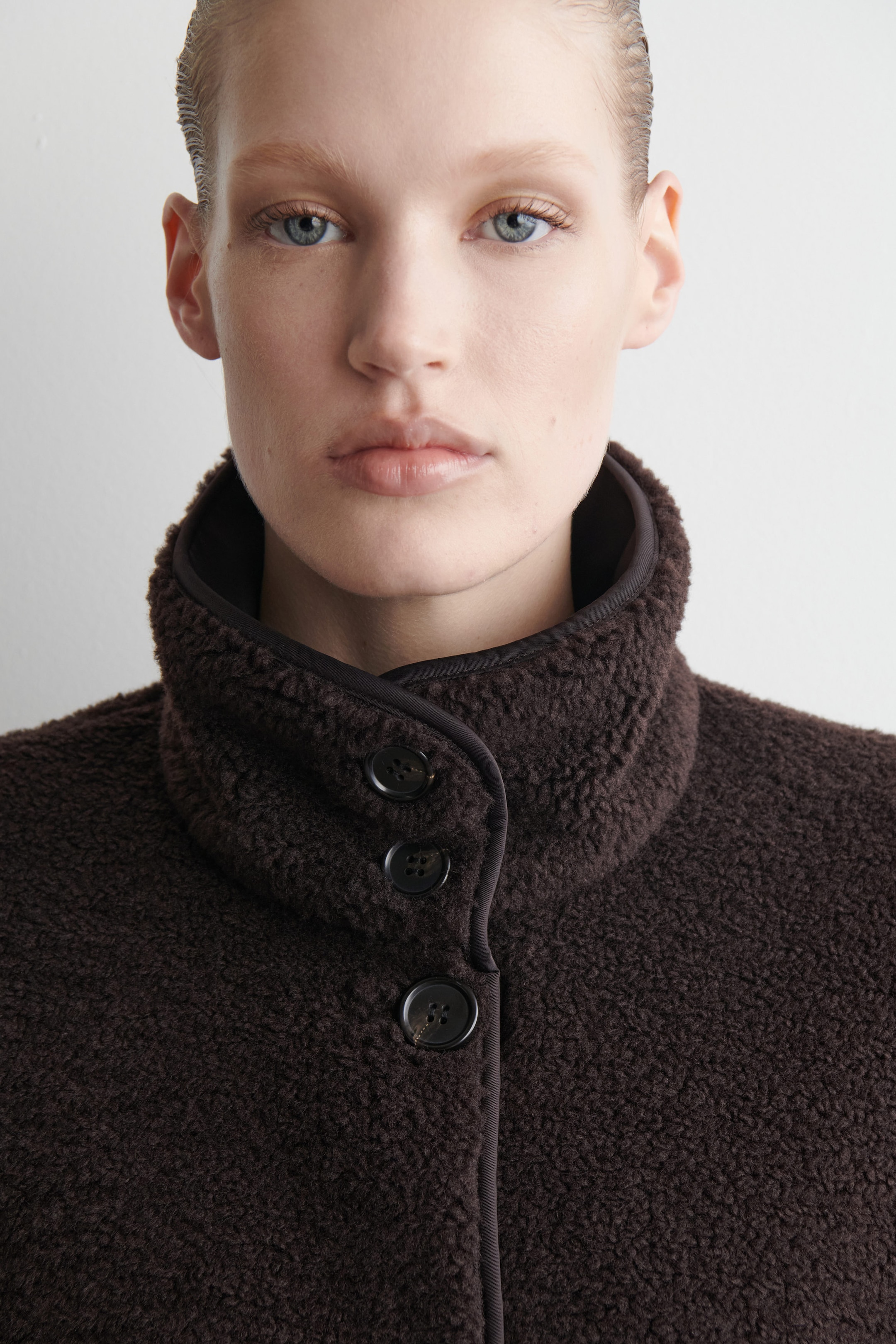 FUNNEL-NECK TEDDY JACKET