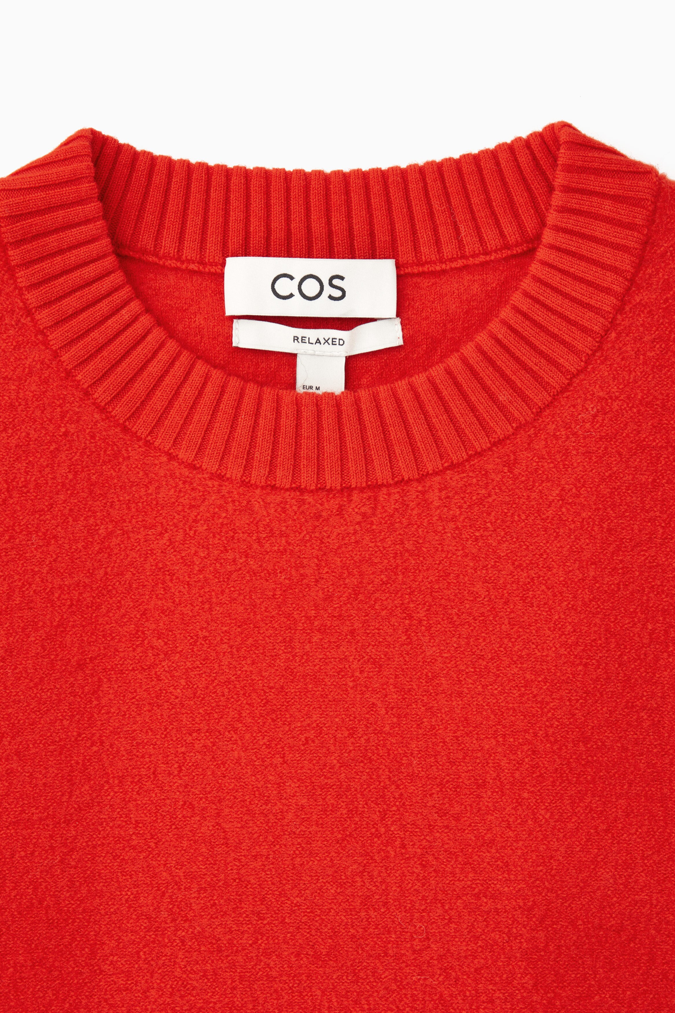 BOILED-WOOL CREW-NECK JUMPER - BRIGHT ORANGE | COS