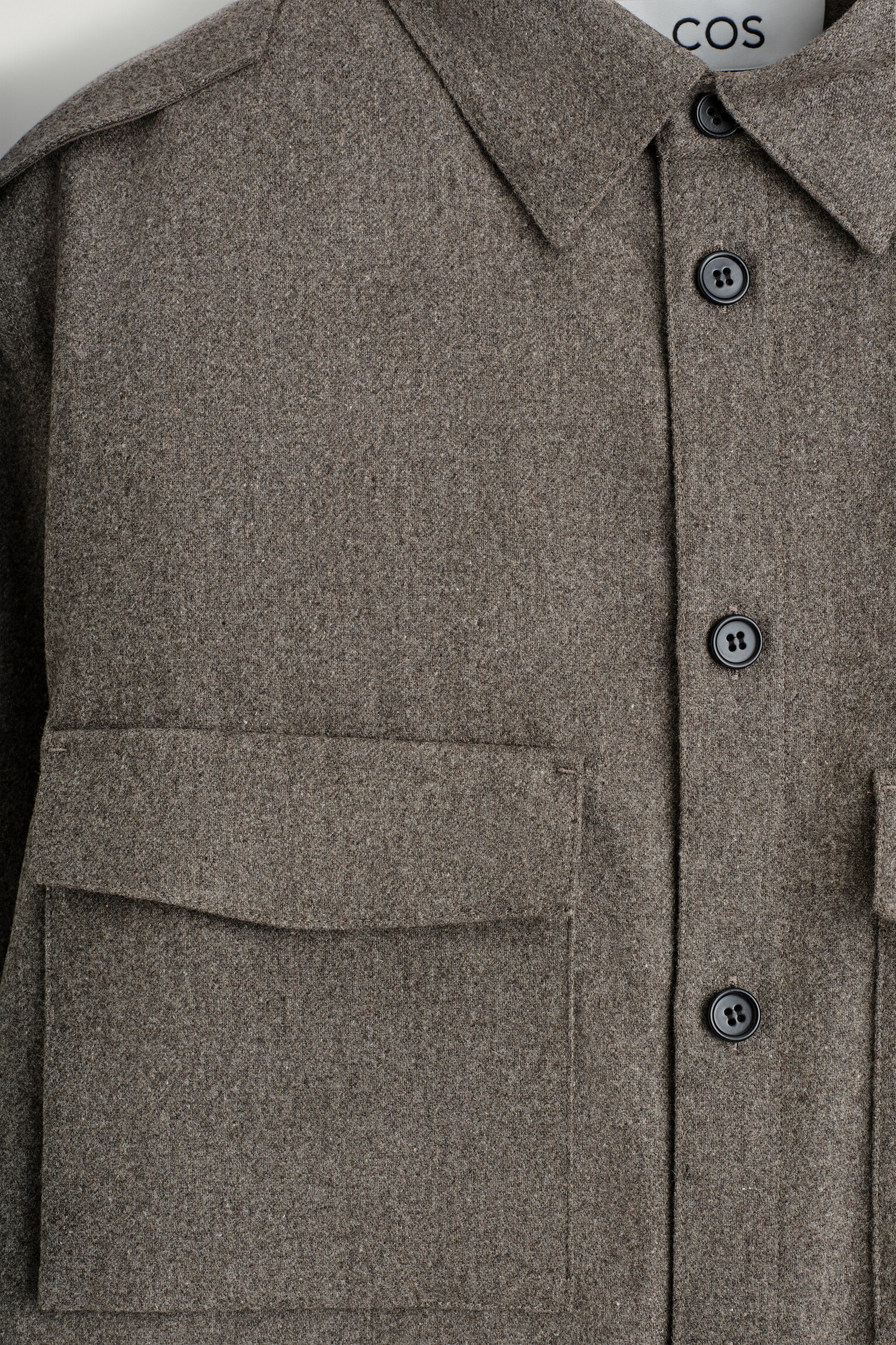 CHEMISE À COL BOUTONNÉ EN LAINE - GRÈGE/BLEU MARINE - 8