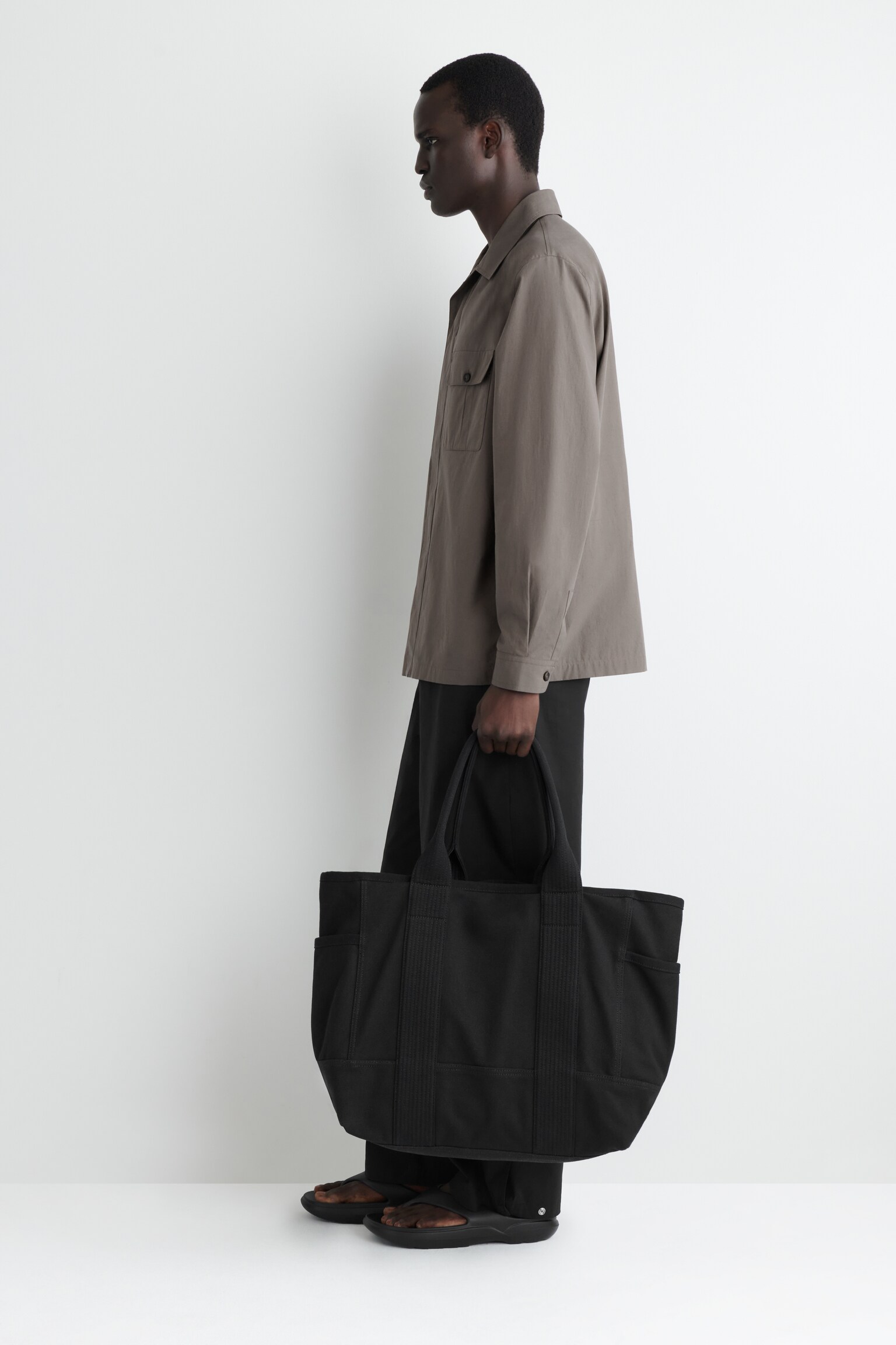 CAMISA DE ALGODÓN RELAXED FIT - TOPO OSCURO/TOPO CLARO - 7