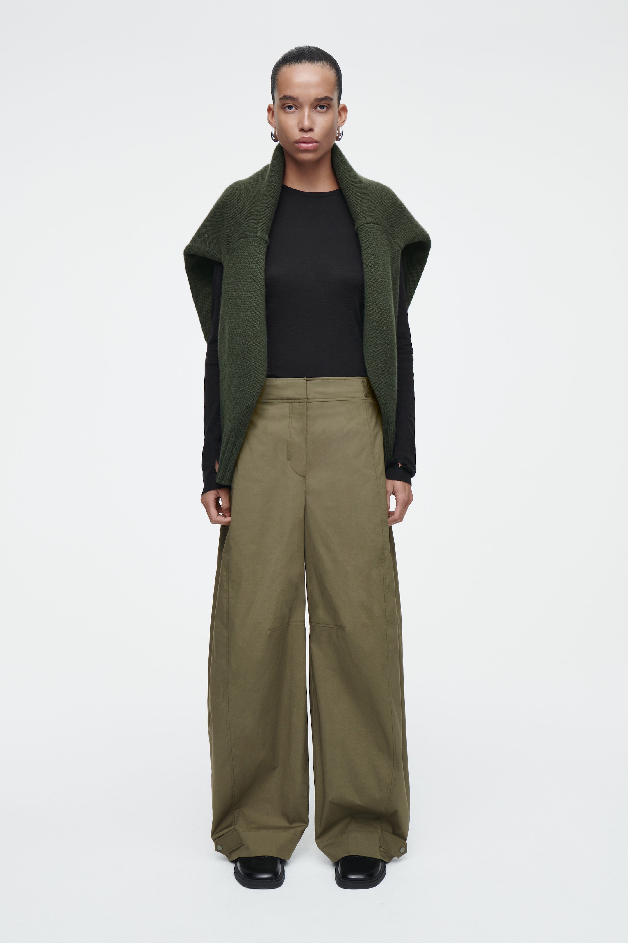 BARREL-LEG UTILITY TROUSERS
