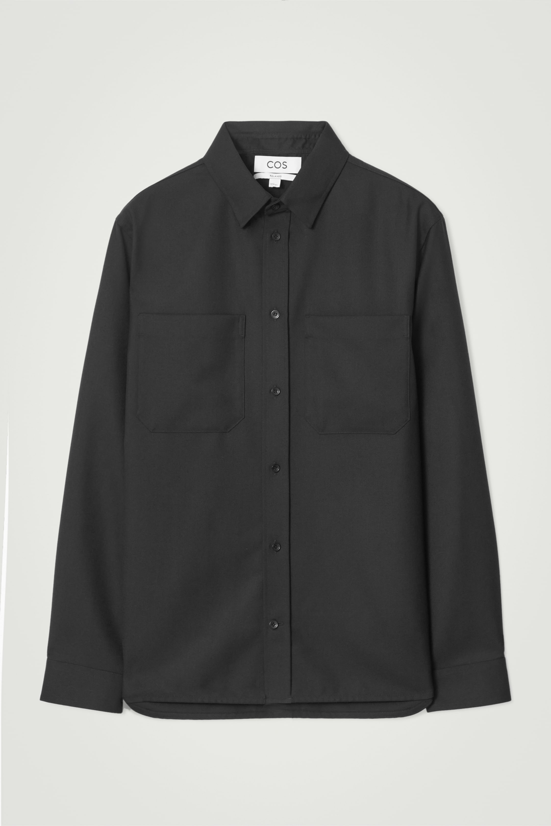 Visa större bild: AVSLAPPNAD UTILITY-SKJORTA I ULLBLANDNING - SVART - HERR | H&M SE 7