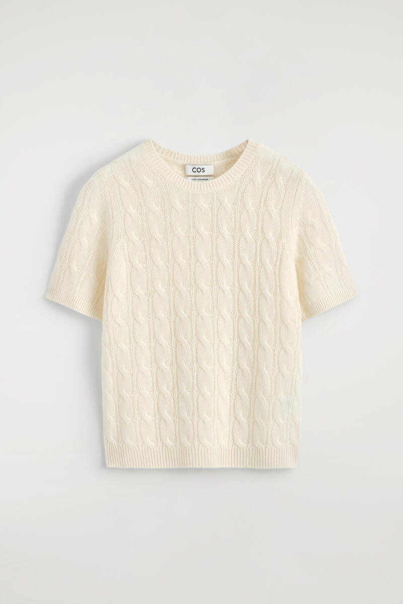 Cable-Knit Cashmere T-Shirt