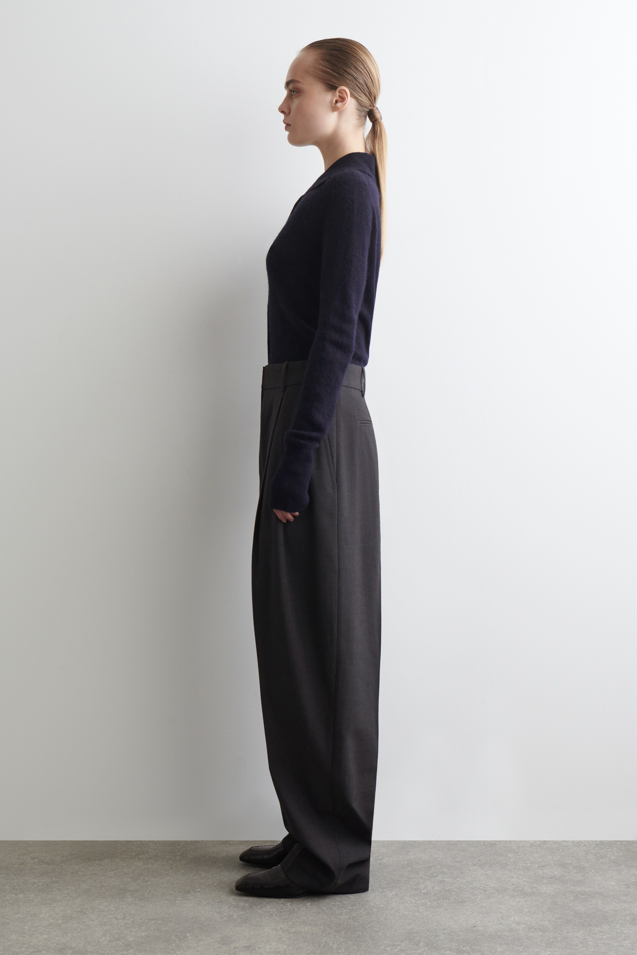 Grotere afbeelding bekijken: Alpaca merinowollen coltrui met knopen - NAVY MÉLANGE - DAMES | H&M BE 3