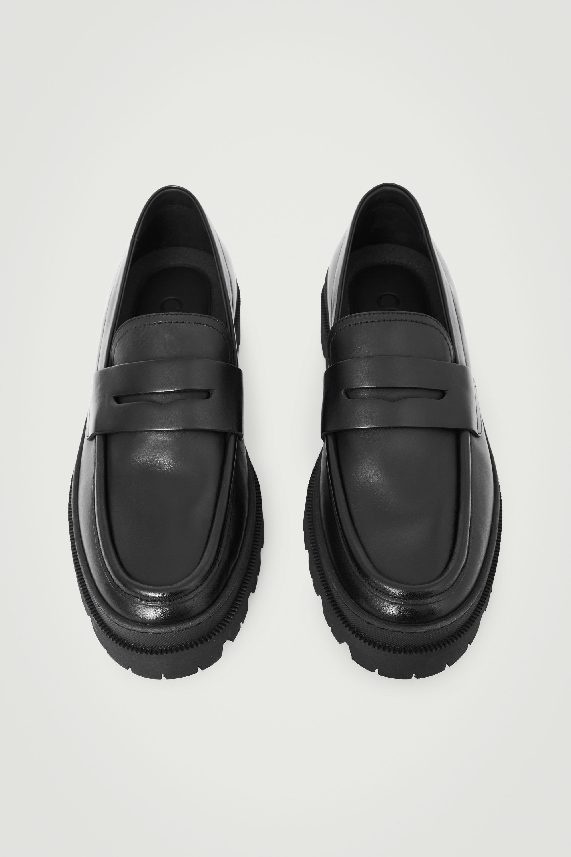 CHUNKY LEATHER LOAFERS - BLACK | COS