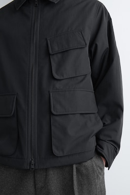 PADDED NYLON UTILITY JACKET — BLACK 4