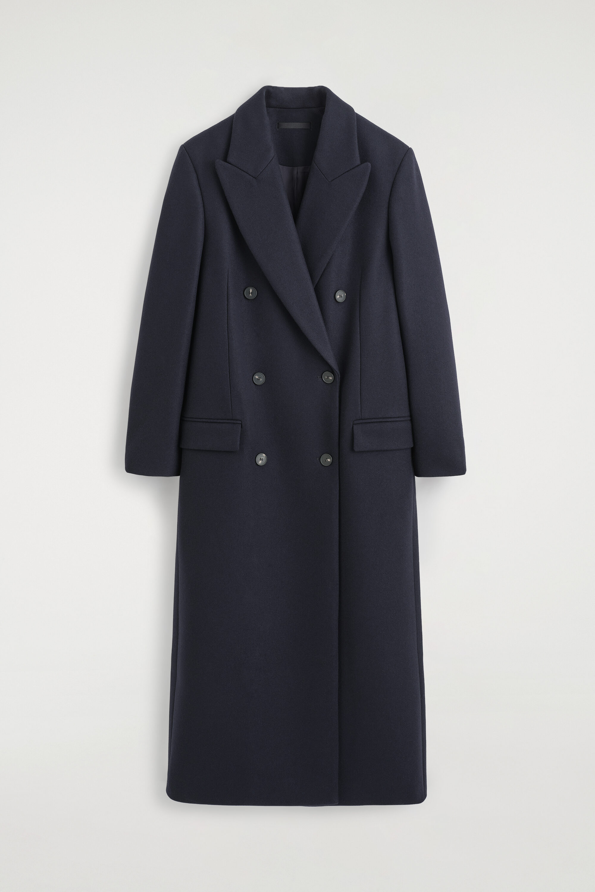TAILORED WOOL DOUBLE-BREASTED LONG COAT - thumbnail 6
