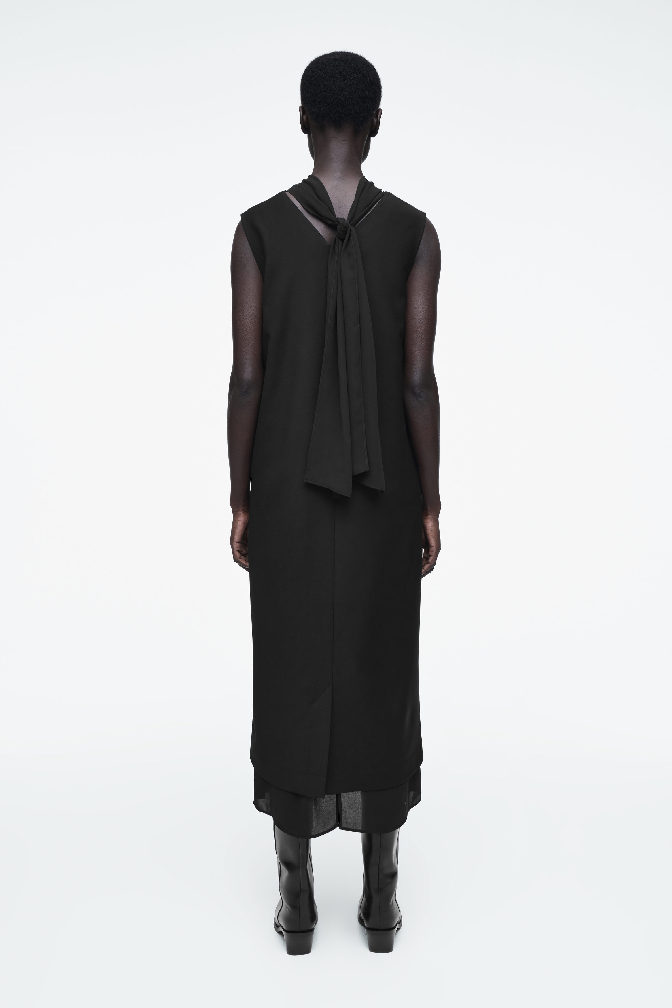 LAYERED WOOL DRESS - BLACK | COS