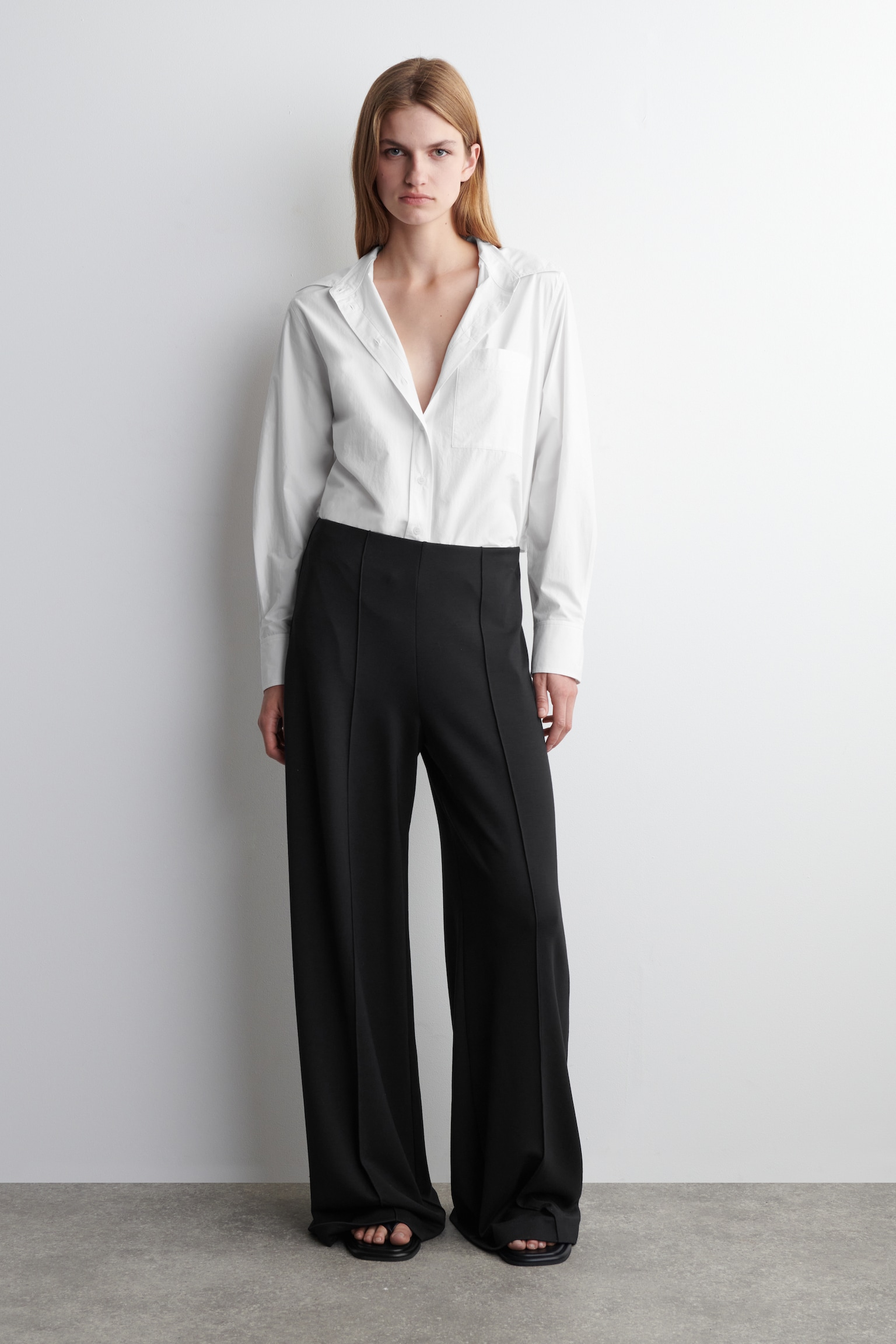 HOSE AUS JERSEY MIT WEITEM BEIN - SCHWARZ - 1