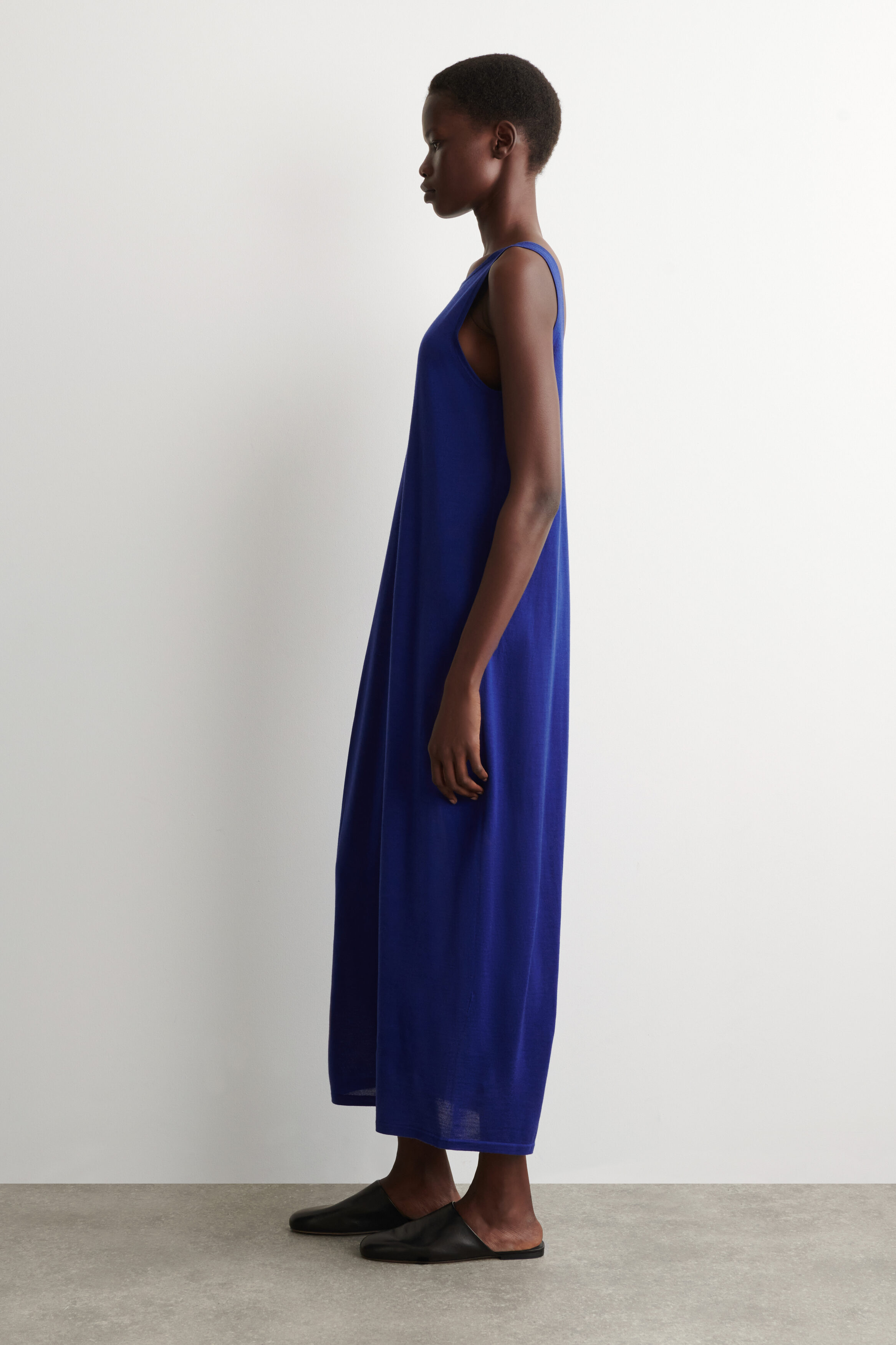 chinese dress ladies COS Pleated Knitted Maxi Dress Navy  The Dress Nook