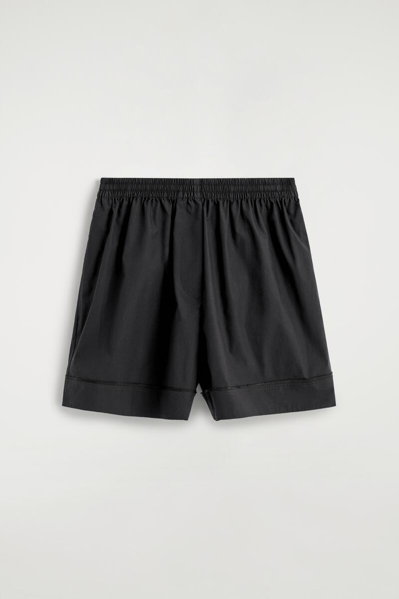Elasticated Grosgrain-Detail Cotton Shorts