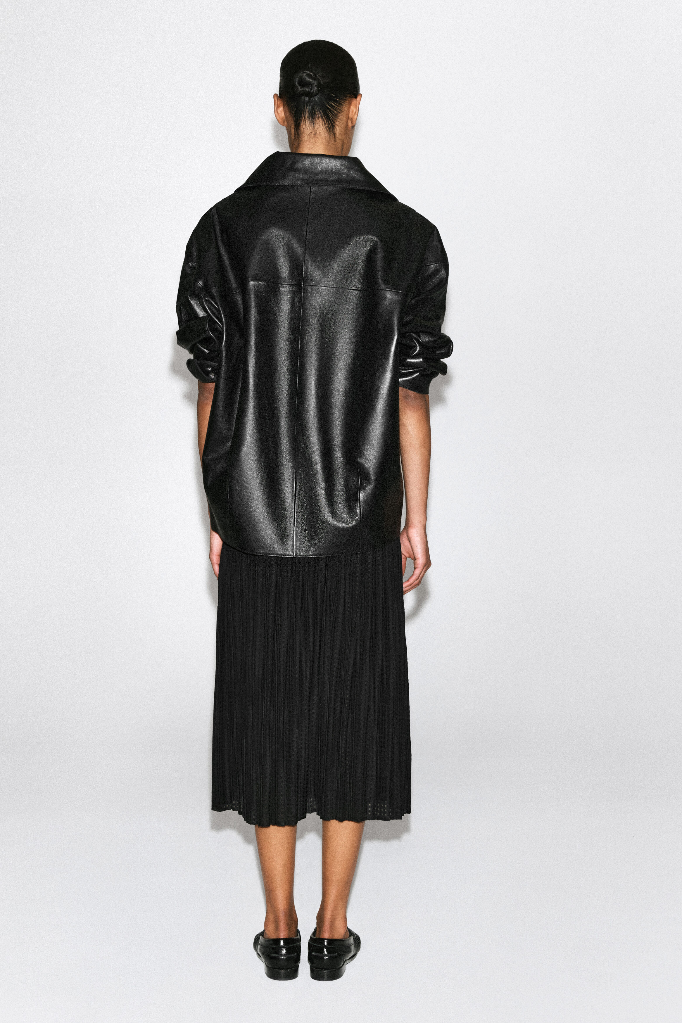 PLEATED JACQUARD MIDI SKIRT - thumbnail 5