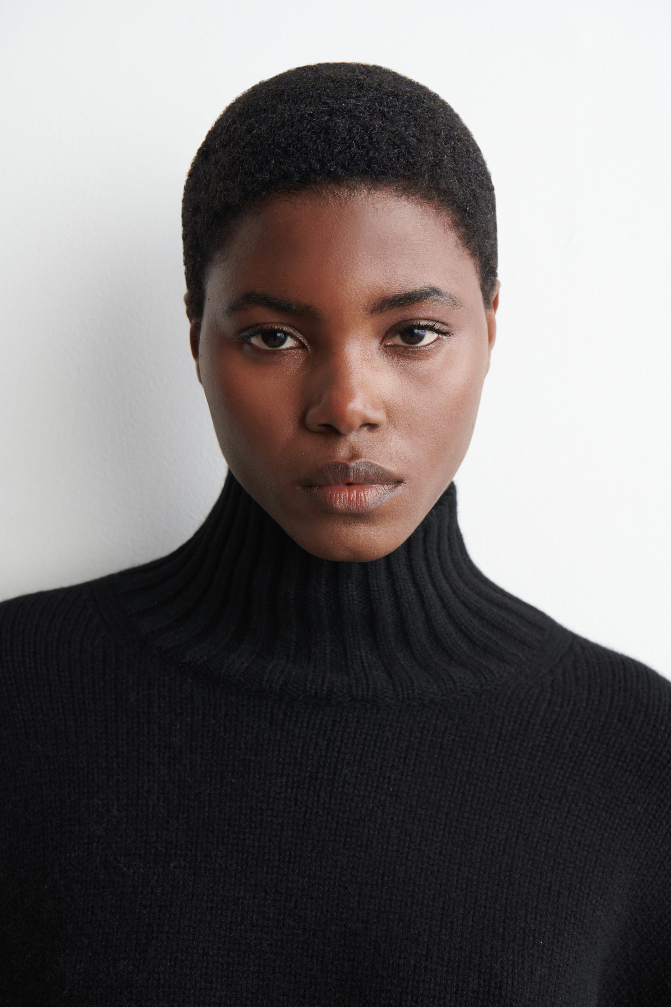 CASHMERE MOCK-NECK SWEATER - BLACK | COS US